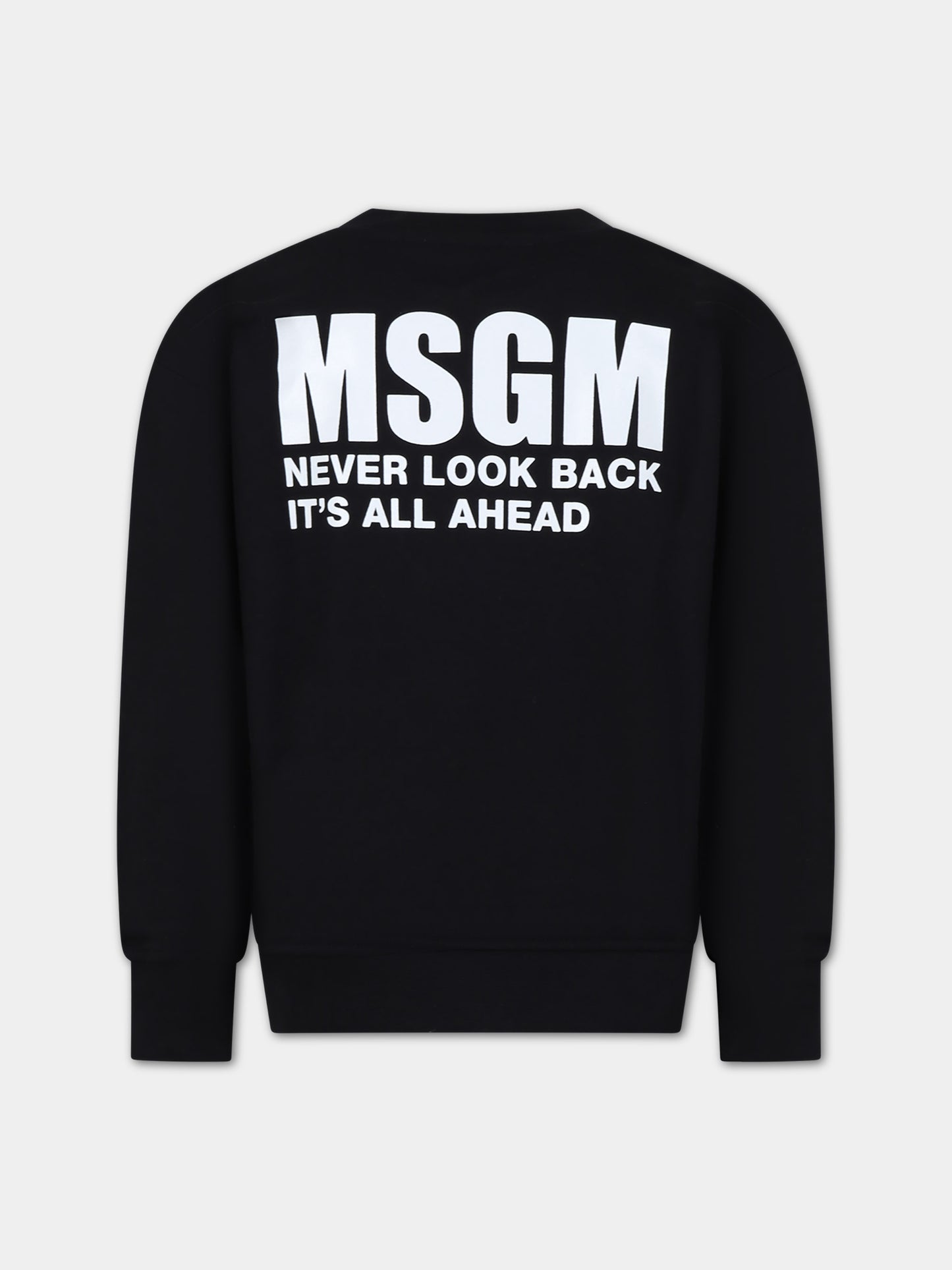 Felpa nera per bambini con logo,Msgm Kids,S4MSJUSW013 110