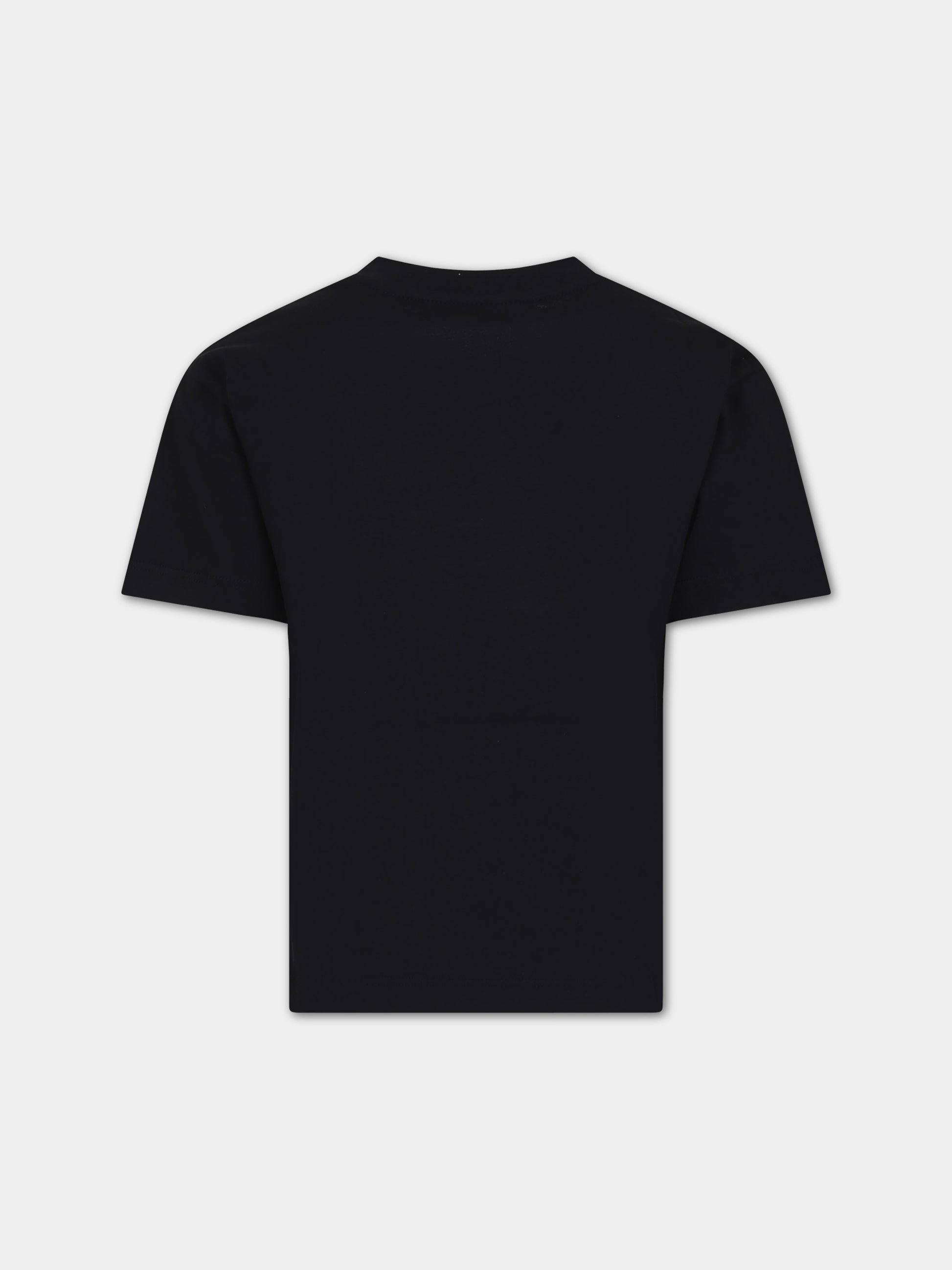 T-shirt nera per bambini con logo,Msgm Kids,S4MSJUTH011 110