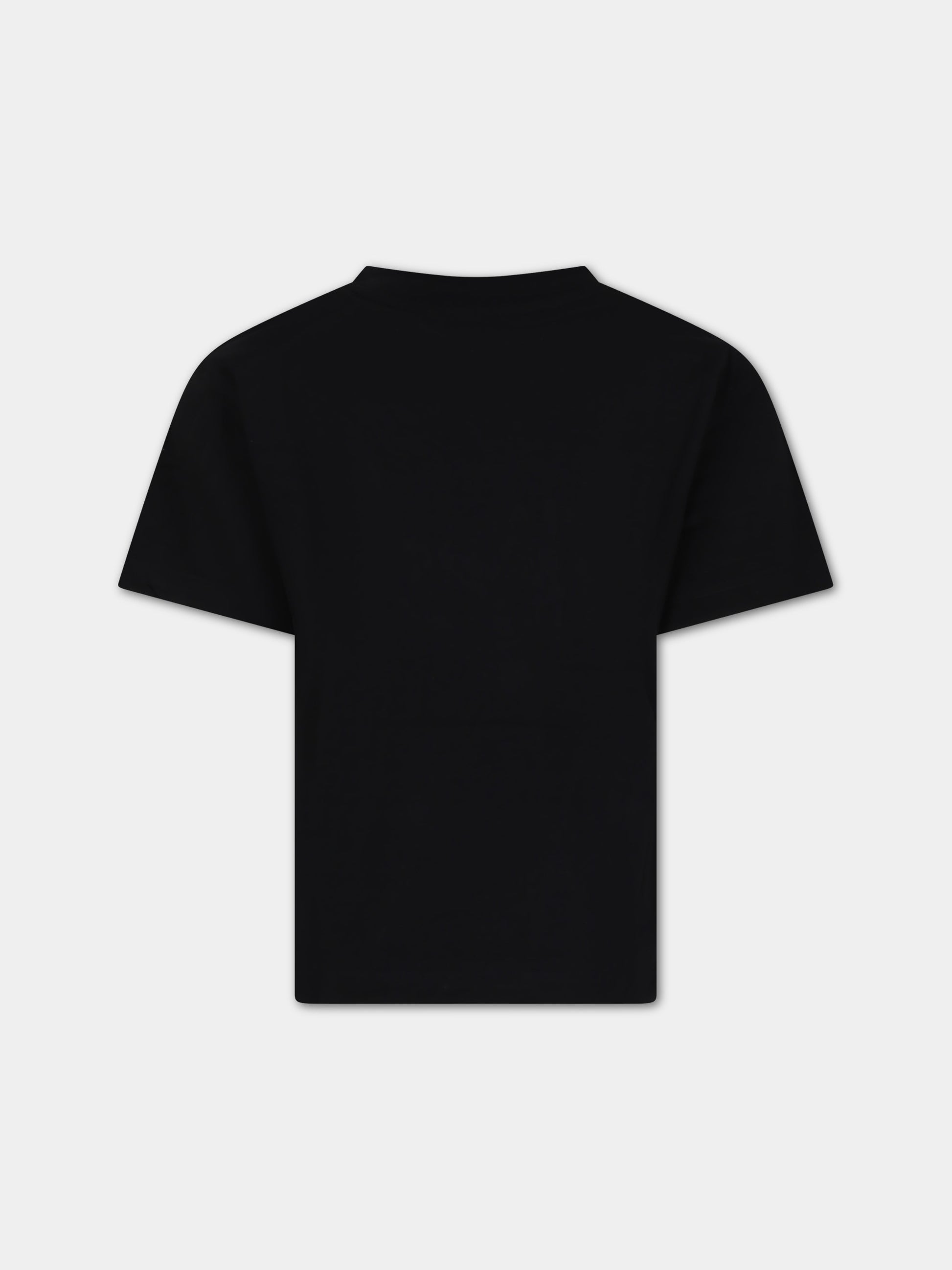 T-shirt nera per bambini con logo,Msgm Kids,S4MSJUTH012 110