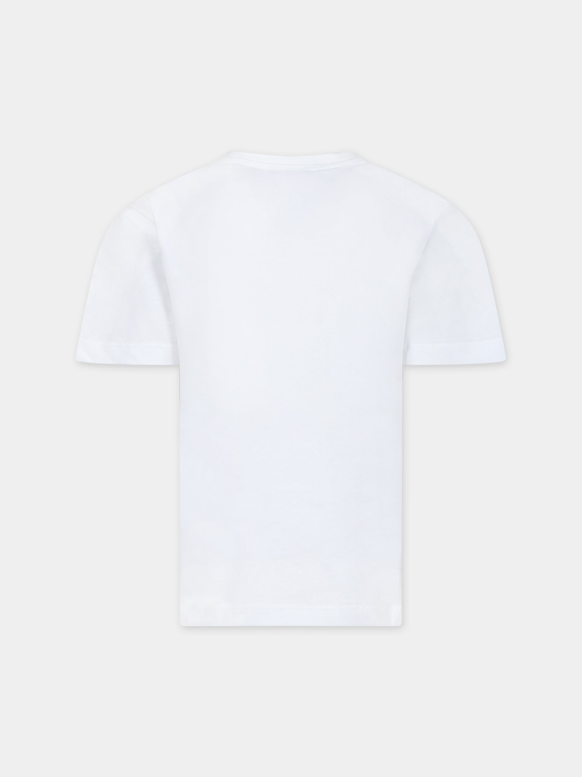 T-shirt bianca per bambini con logo,Msgm Kids,S4MSJUTH011 001