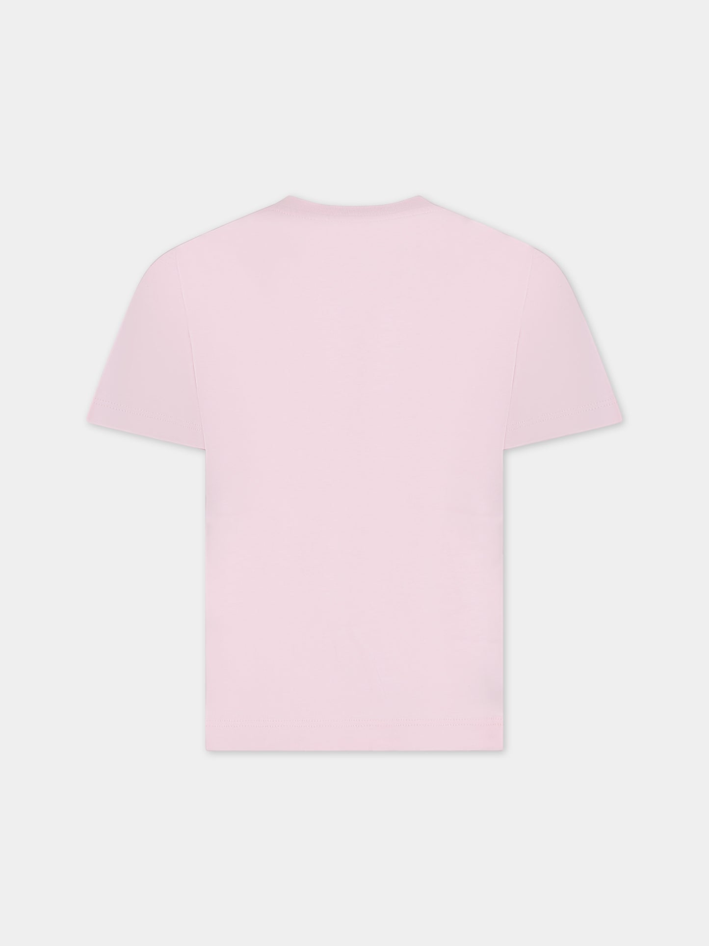 T-shirt rosa per bambina con logo,Msgm Kids,S4MSJUTH011 709
