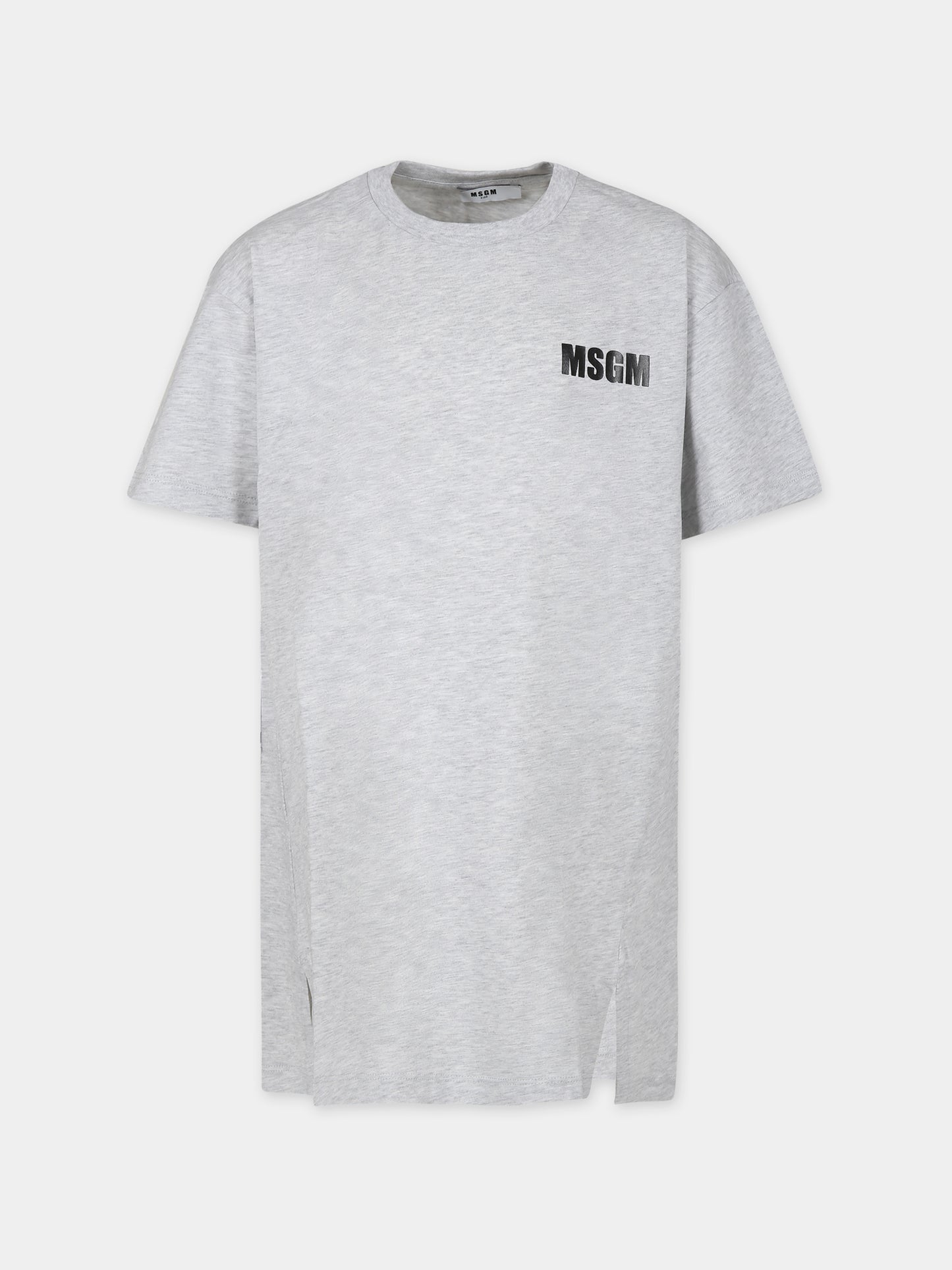 Vestito grigio per bambina con logo,Msgm Kids,S4MSJGDR031 107