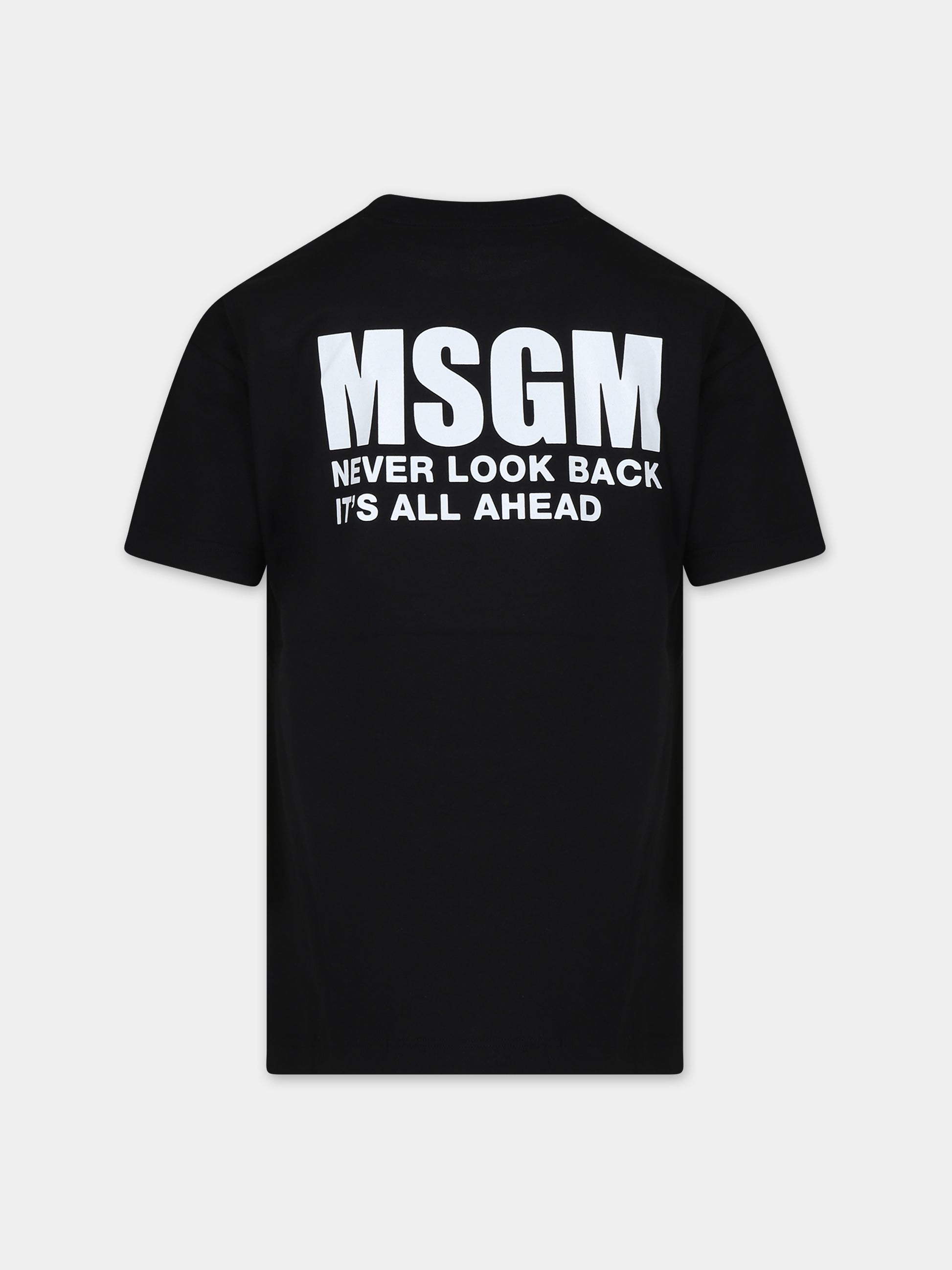 Vestito nero per bambina con logo,Msgm Kids,S4MSJGDR031 110
