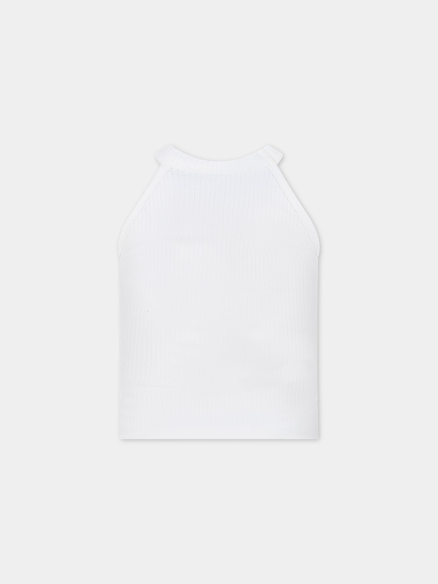 Canotta bianca per bambina con logo,Msgm Kids,S4MSJGTA177 001