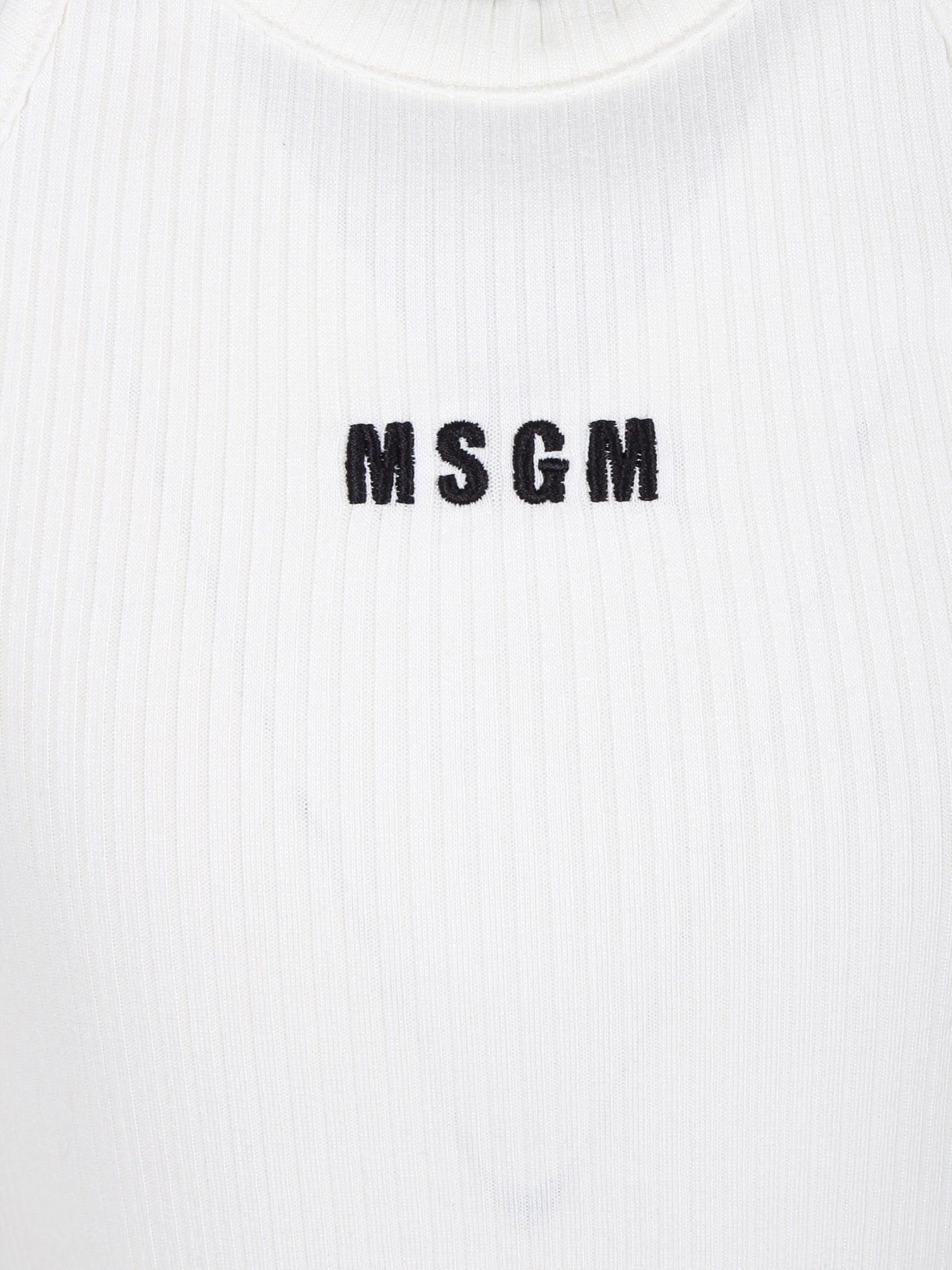 Canotta bianca per bambina con logo,Msgm Kids,S4MSJGTA177 001