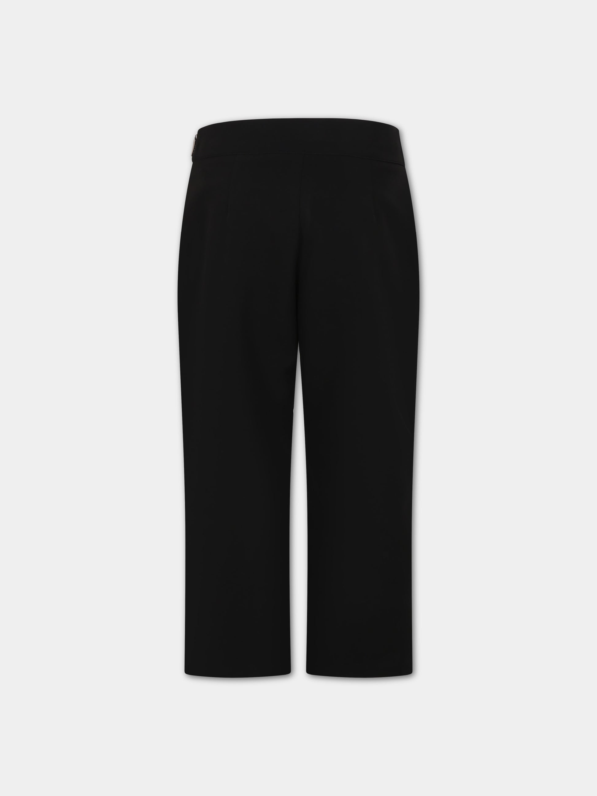 Pantaloni neri per bambina con logo,Msgm Kids,S4MSJGPA316 110