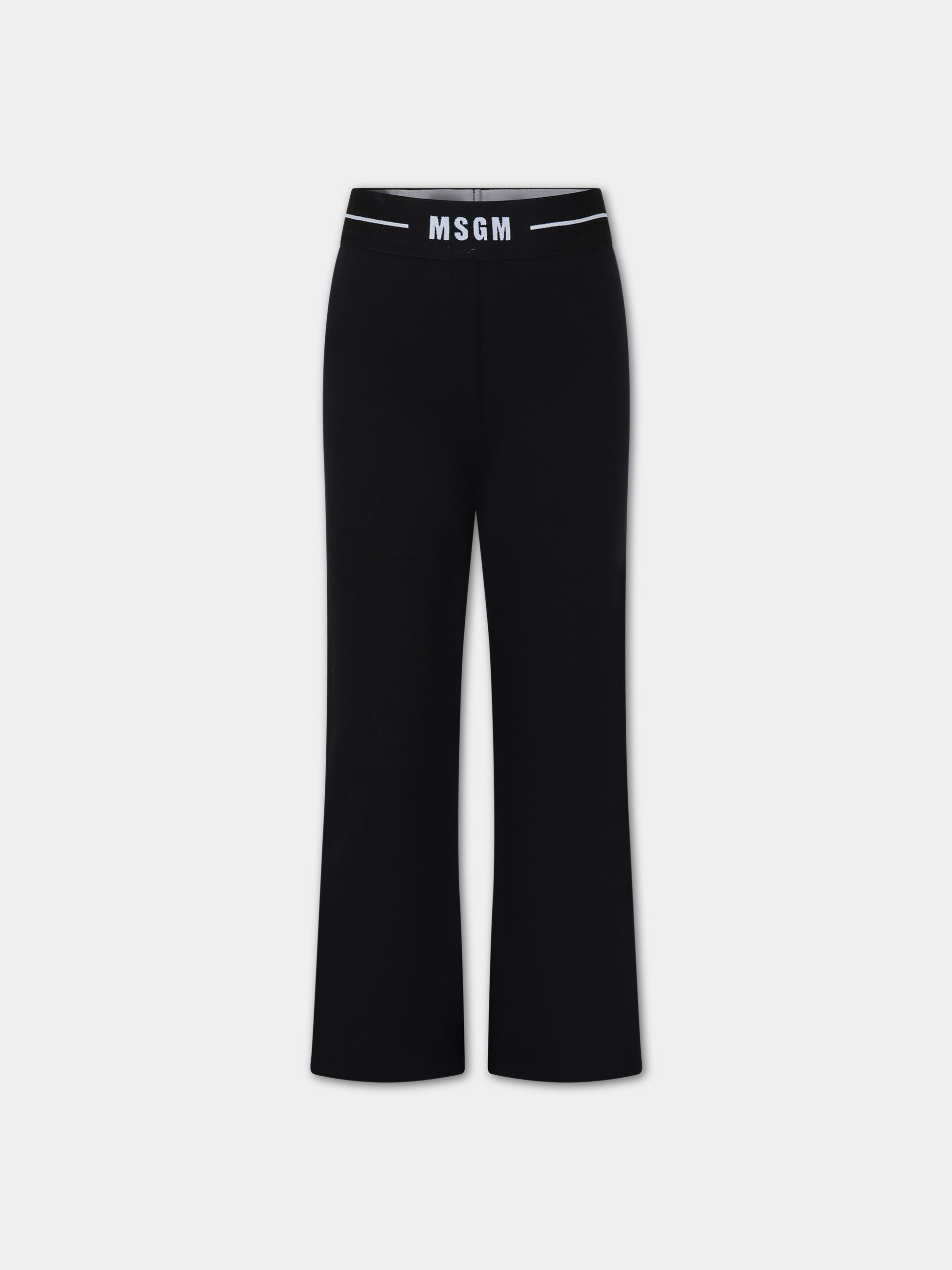 Leggings nero per bambina con logo,Msgm Kids,S4MSJGLG004 110