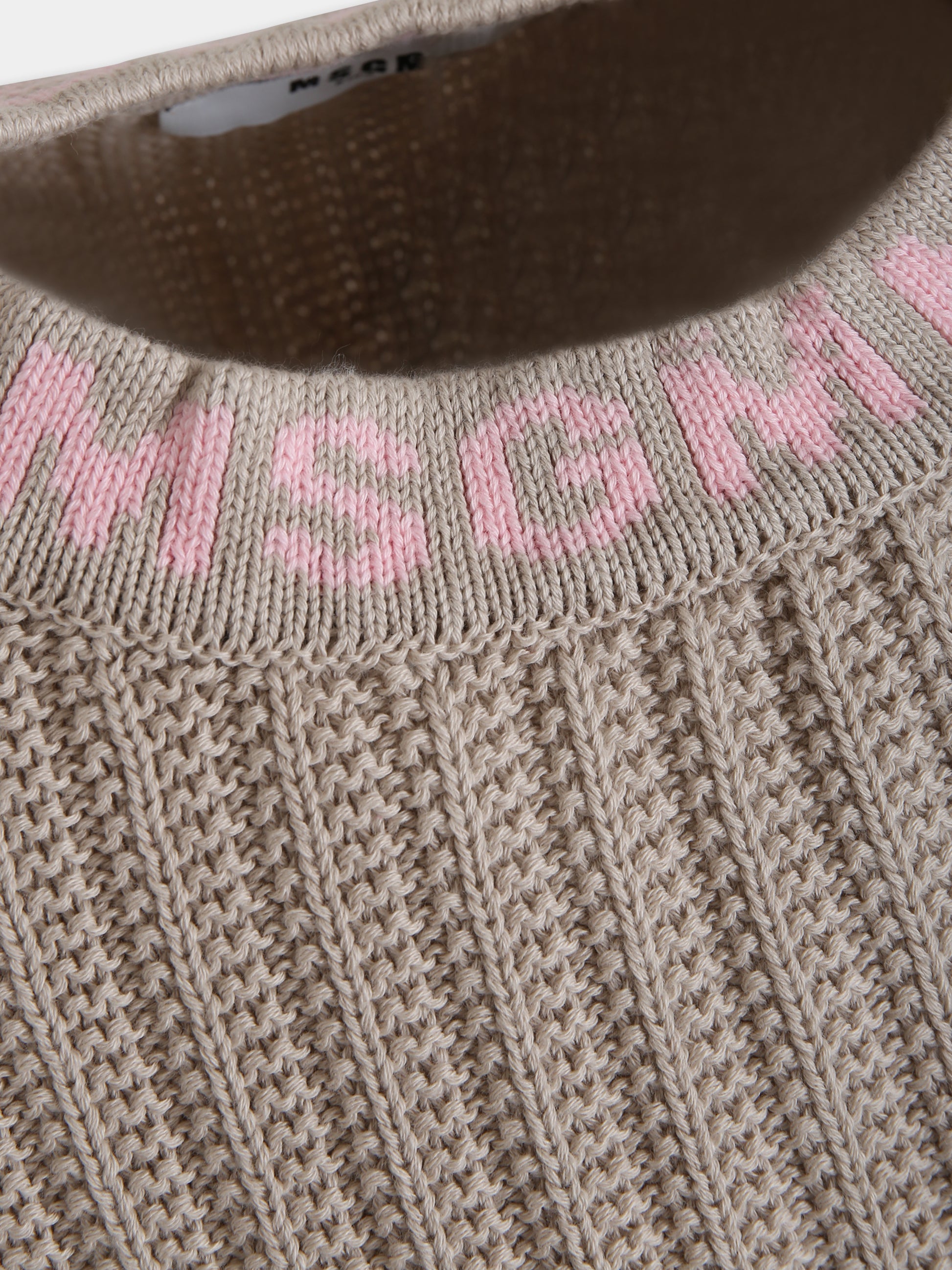 Maglione beige per bambina con logo,Msgm Kids,S4MSJGJP082 015