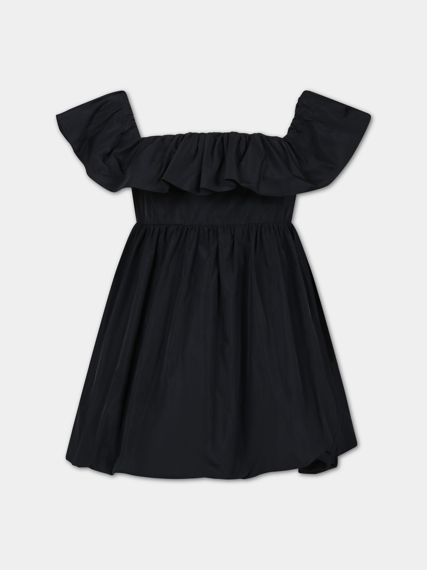 Vestito nero per bambina con rouches,Msgm Kids,S4MSJGDR146 110