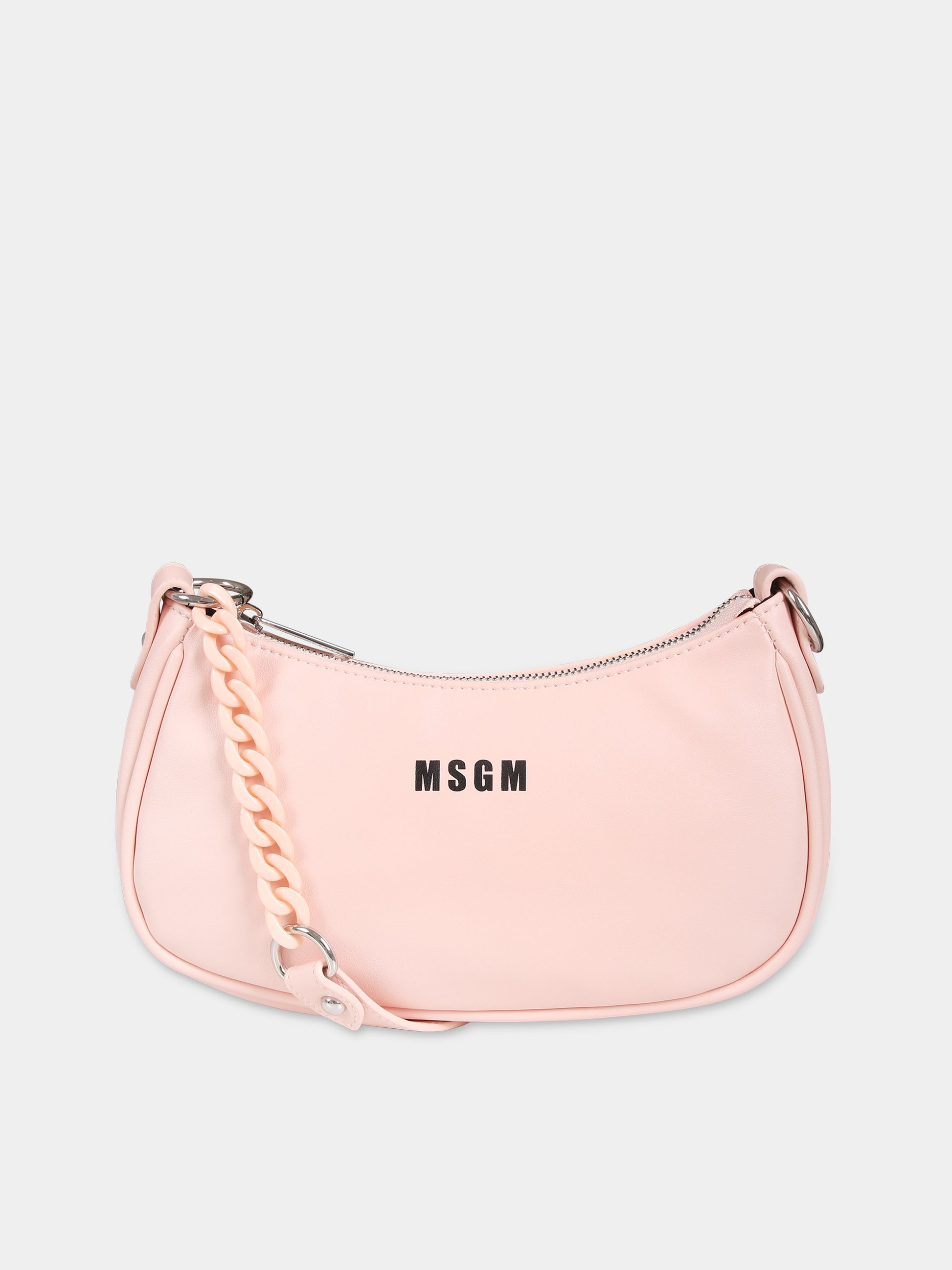Borsa rosa per bambina con logo,Msgm Kids,S4MSJGBA054 709