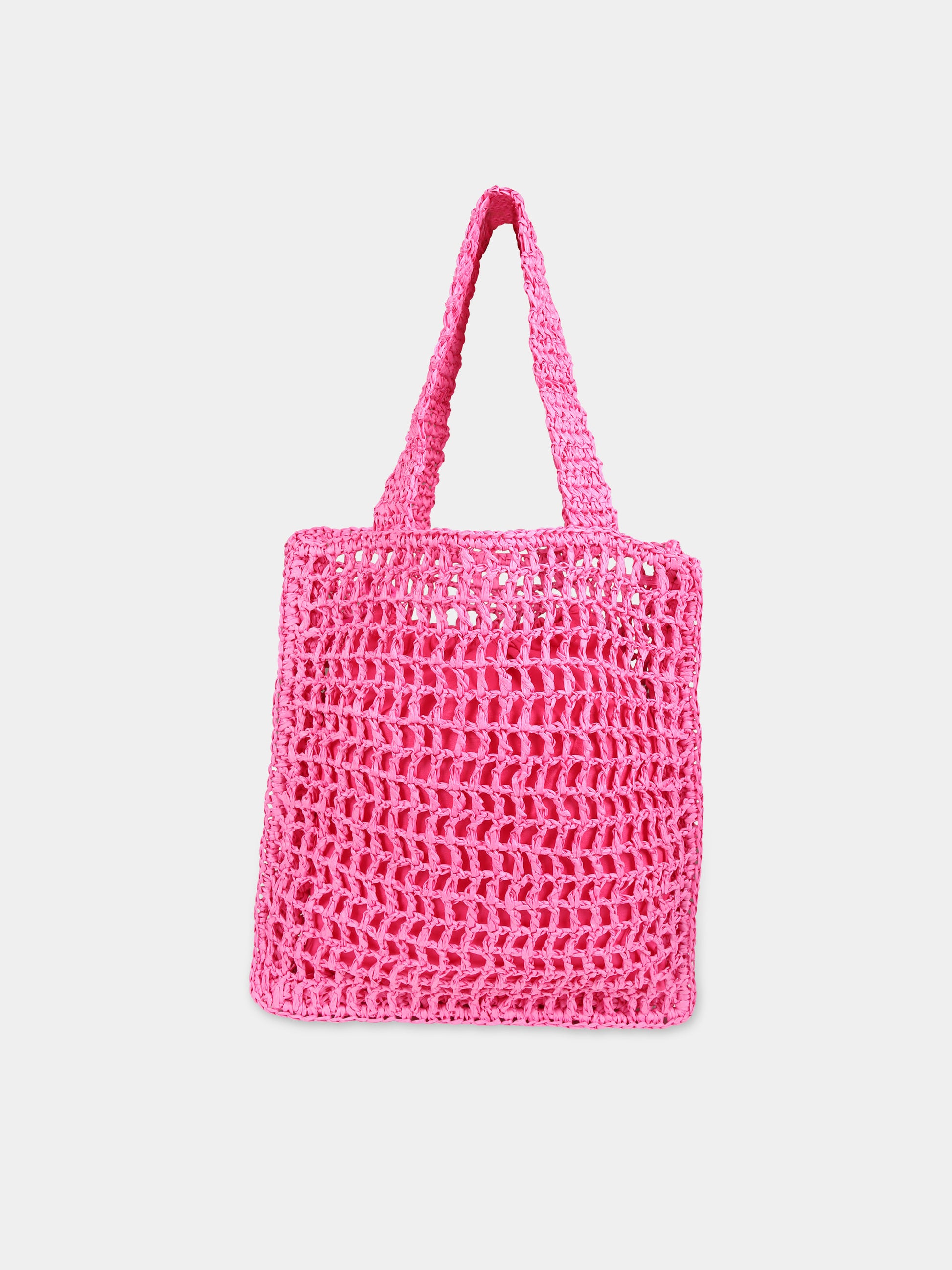 Borsa fucsia per bambina con logo,Msgm Kids,S4MSJGBA059 044