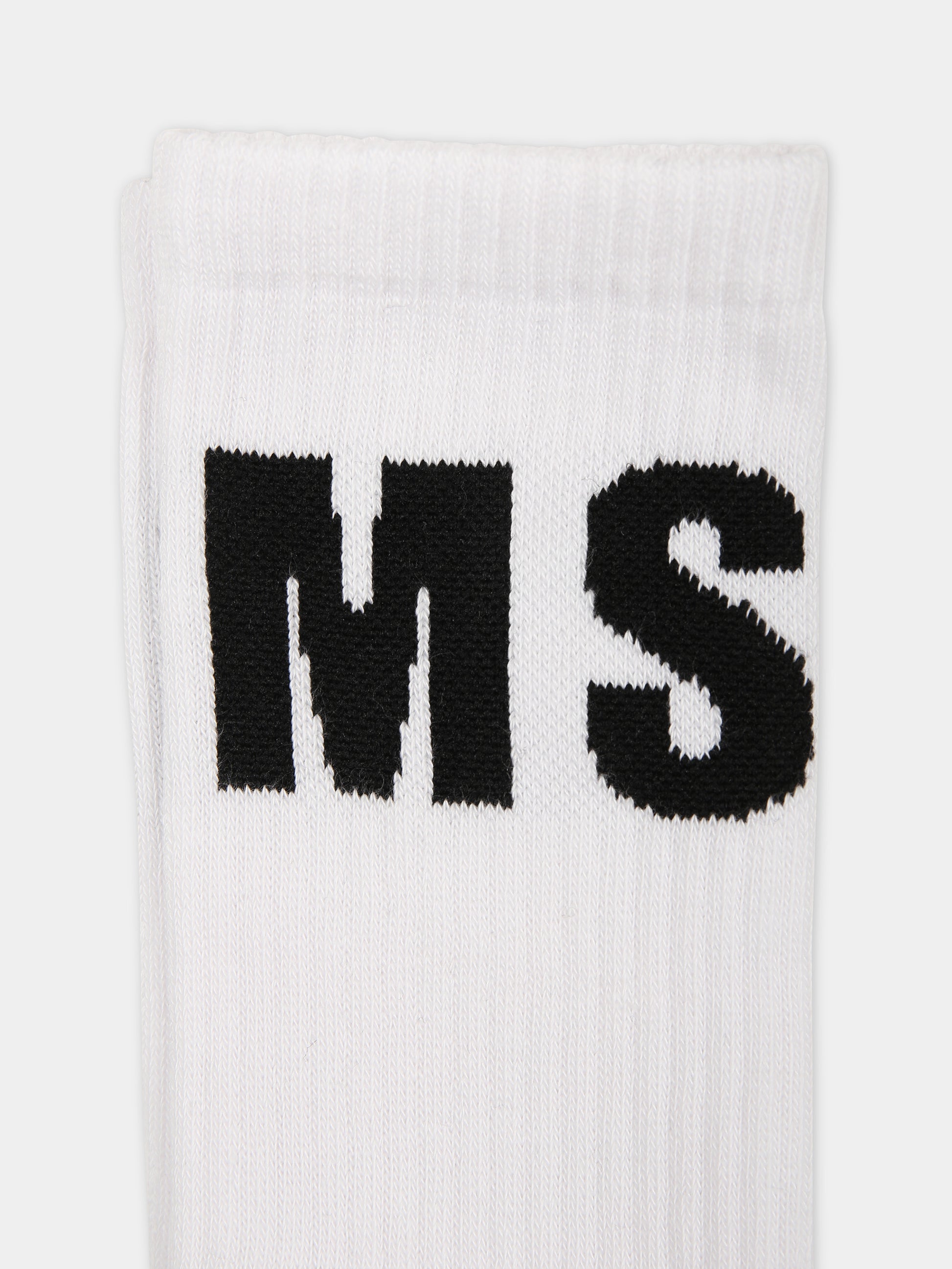 Calze bianche per bambini con logo,Msgm Kids,S4MSJUSO041 001