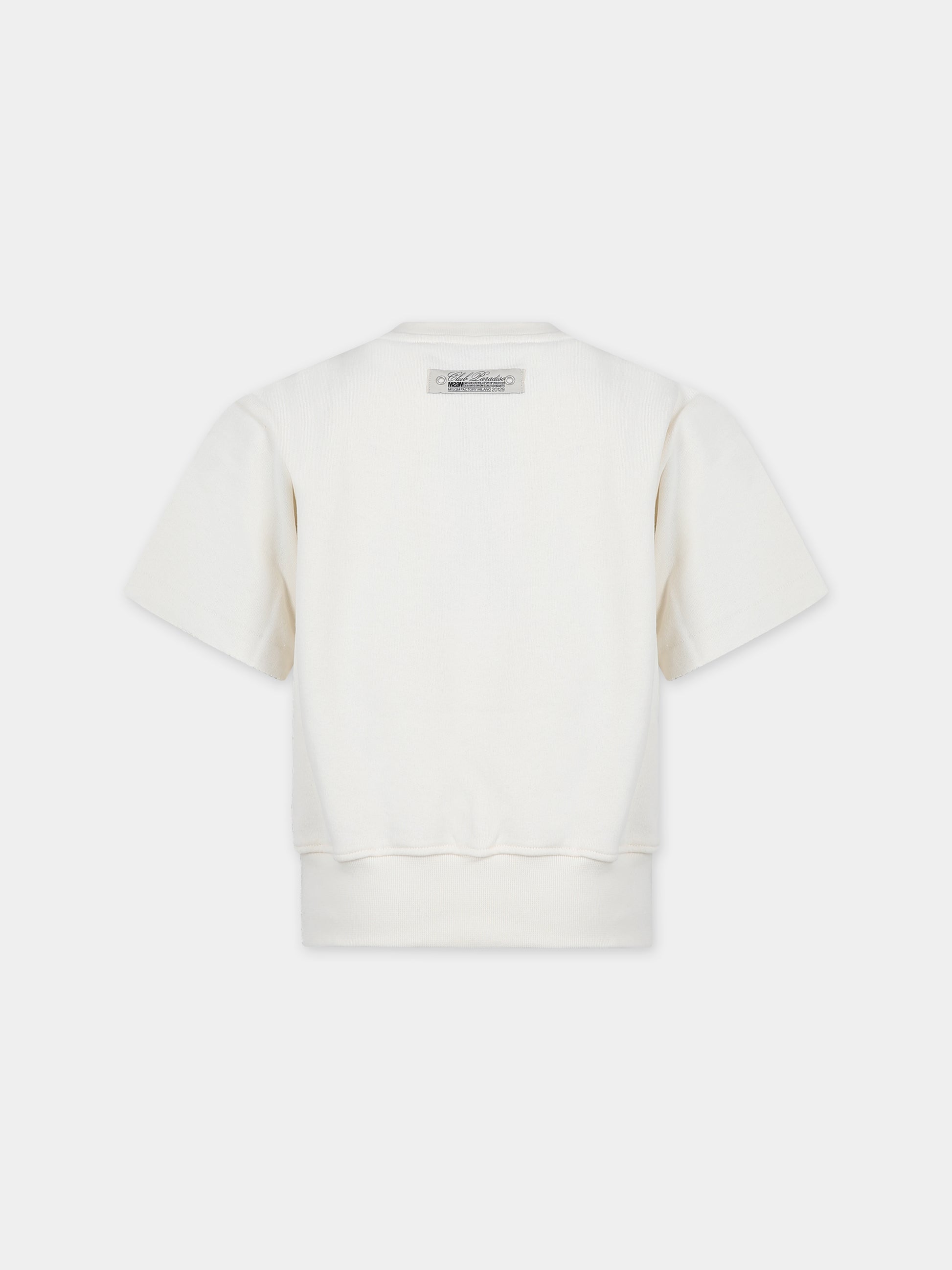 Felpa avorio per bambino con logo,Msgm Kids,S4MSJBSW263 013