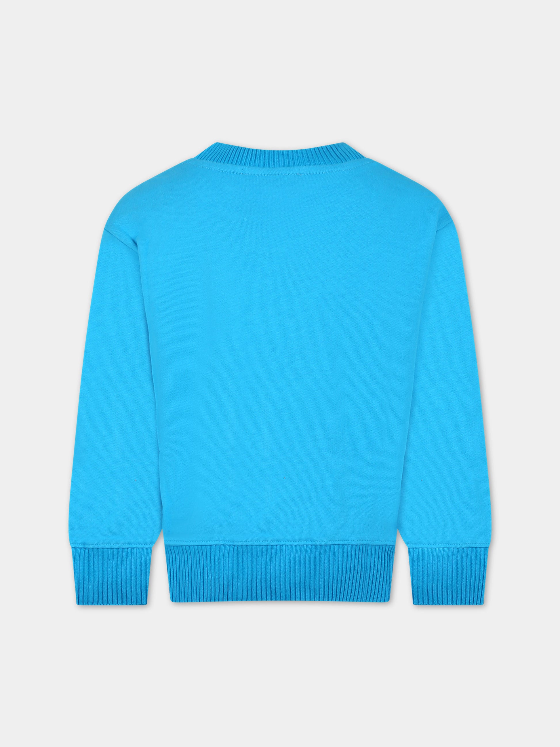 Felpa azzurra per bambino con logo,Msgm Kids,S4MSJBSW276 051