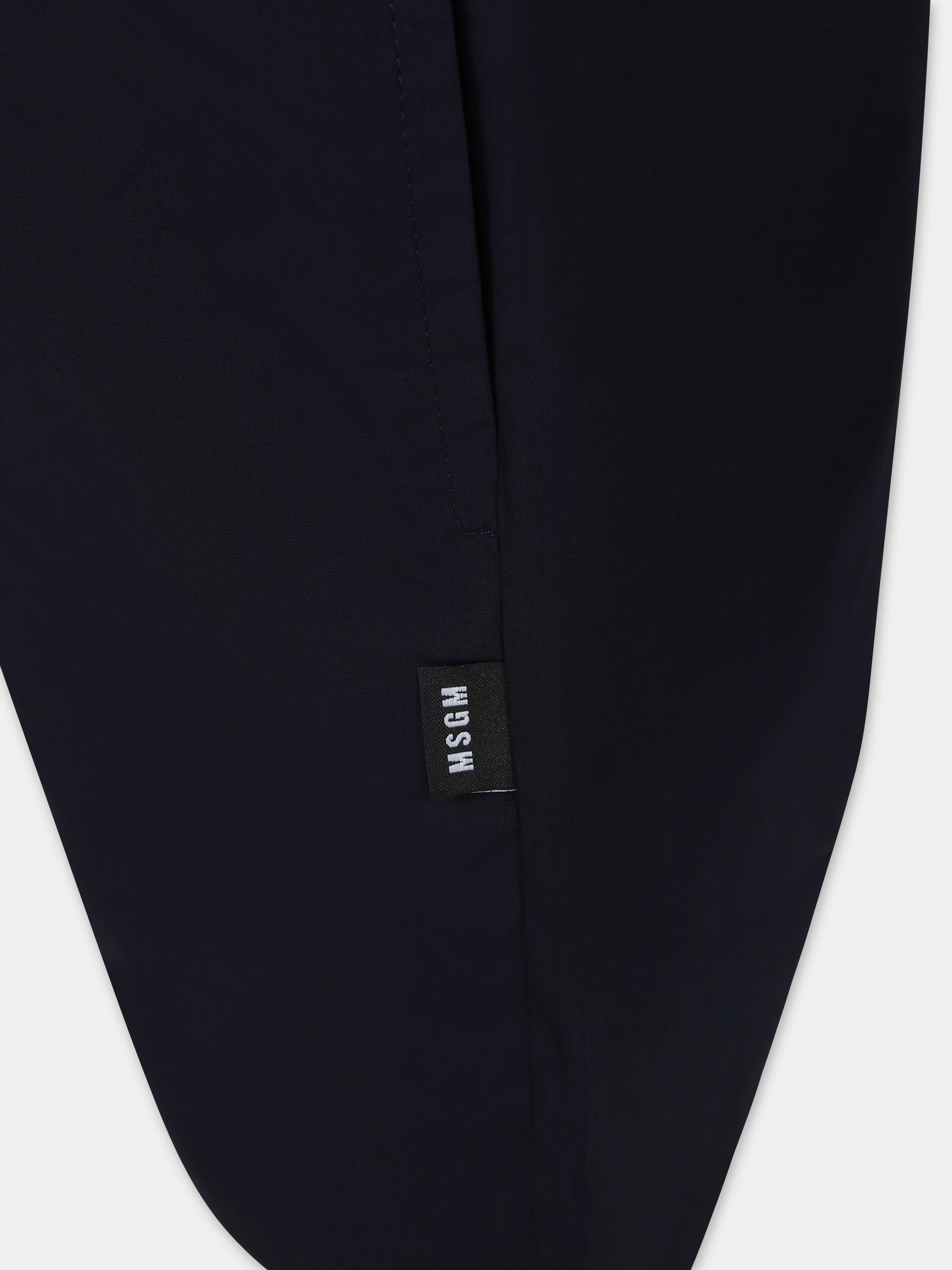 Shorts blu per bambino con logo,Msgm Kids,S4MSJBBE260 060