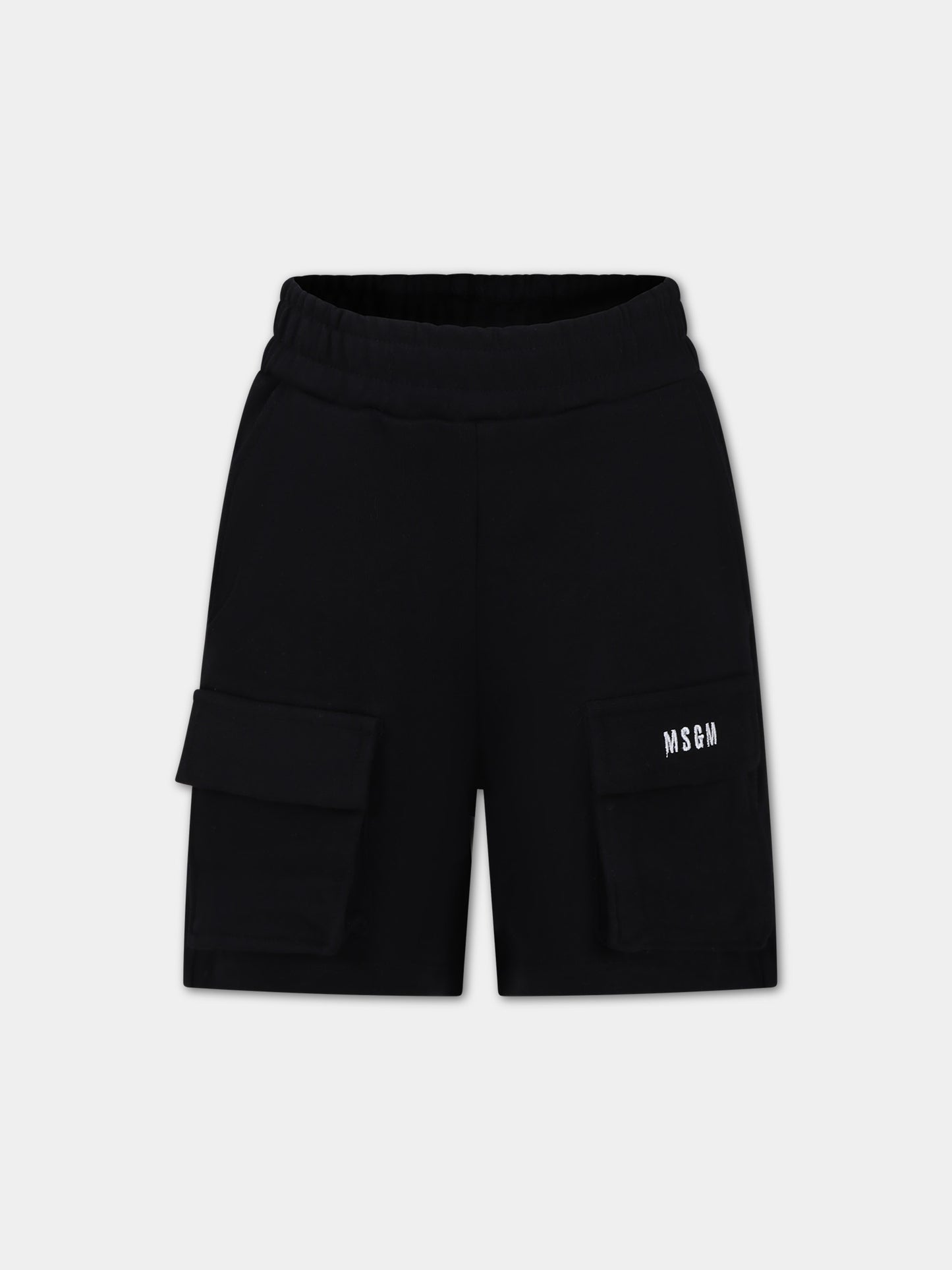 Shorts neri per bambino con logo,Msgm Kids,S4MSJUBE002 110