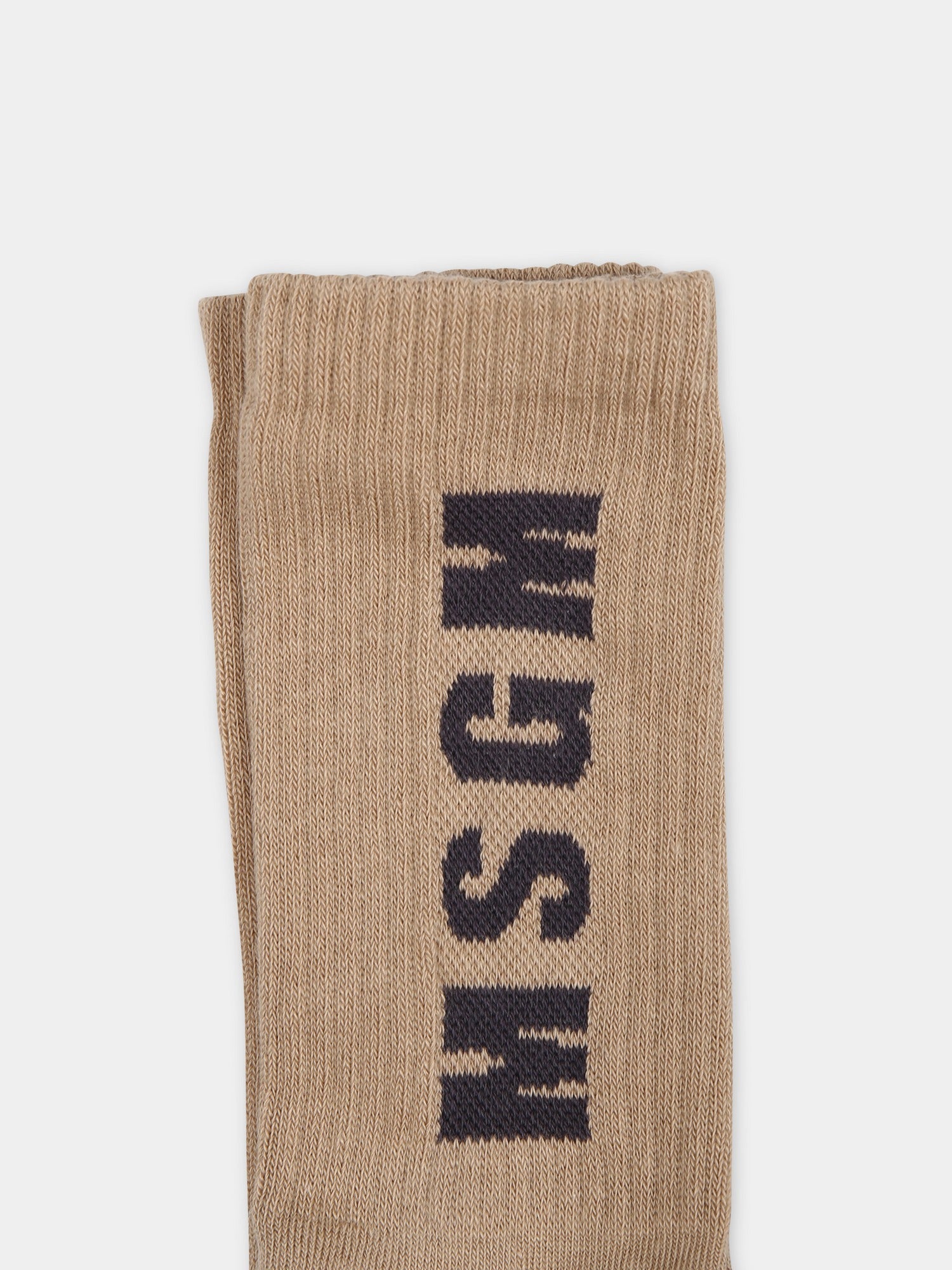 Calze beige per bambino con logo,Msgm Kids,S4MSJBSO269 015