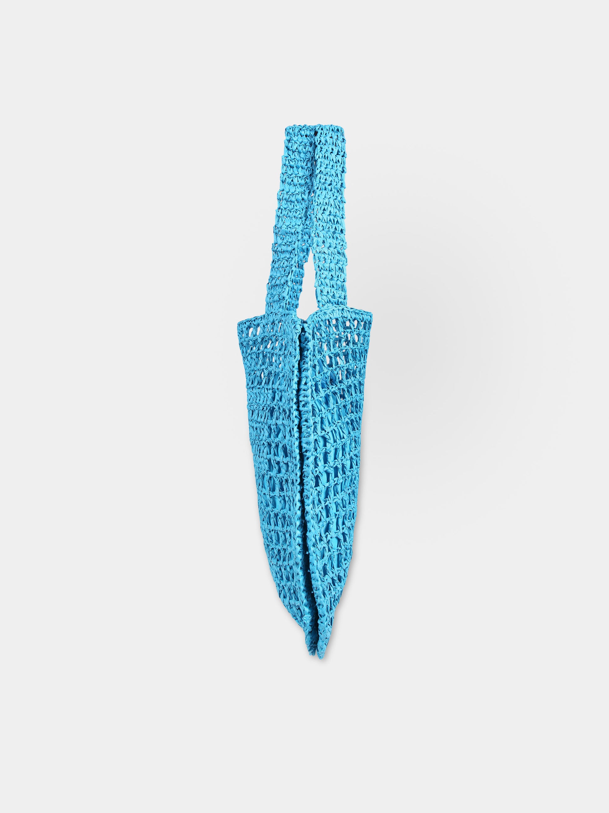 Borsa azzurra per bambina con logo,Msgm Kids,S4MSJGBA059 051