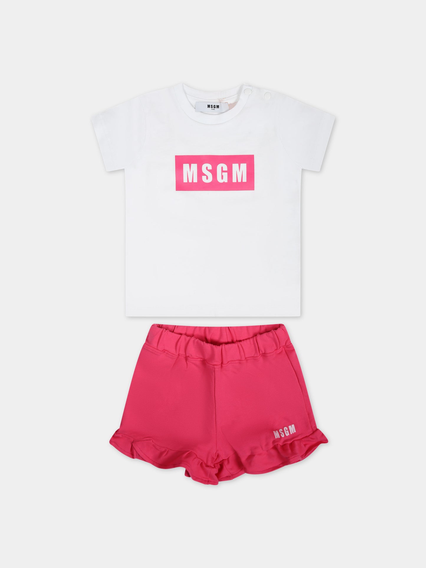 Completo fucsia per neonata con logo,Msgm Kids,S4MSNGTR321 001/04