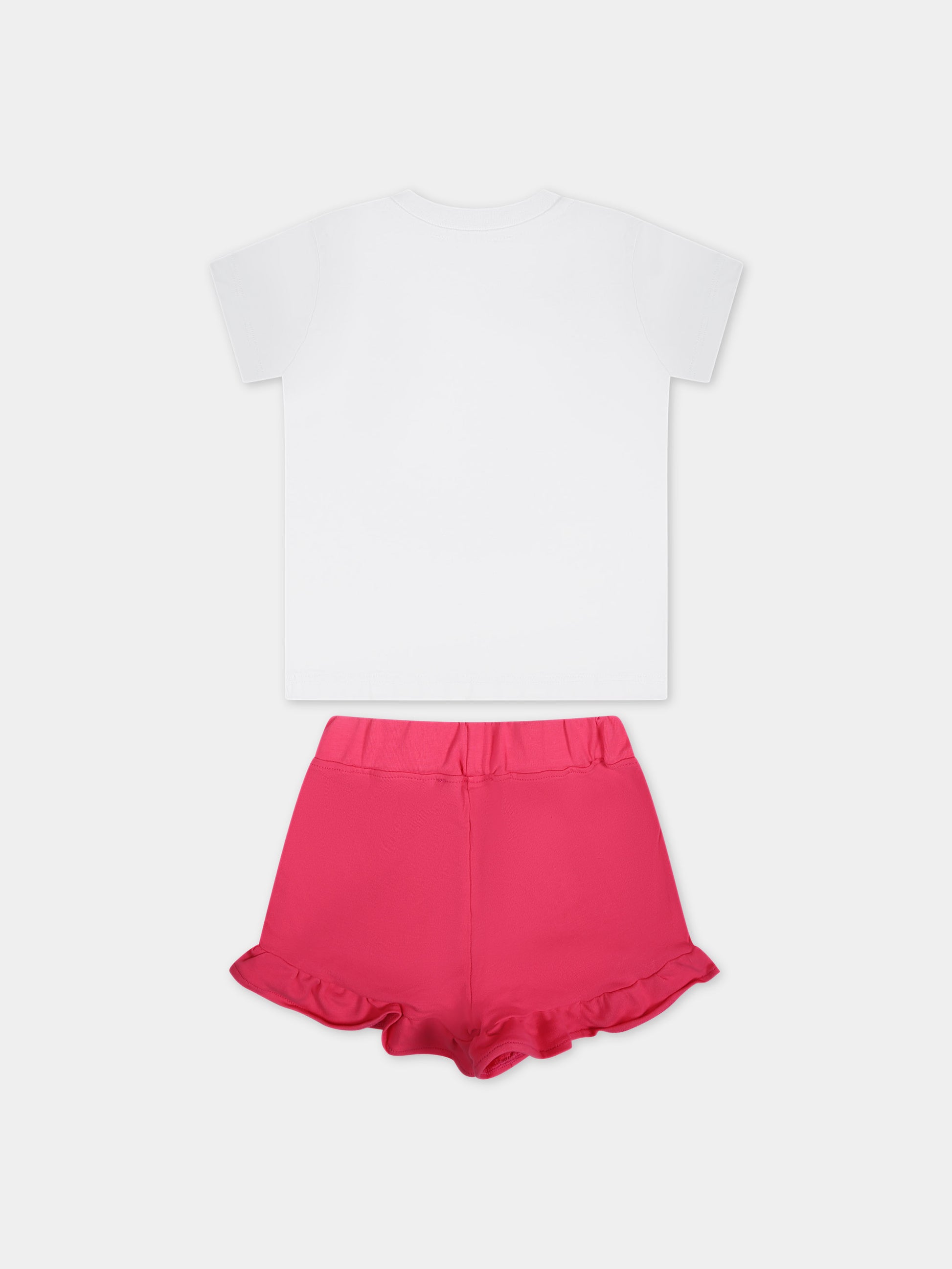 Completo fucsia per neonata con logo,Msgm Kids,S4MSNGTR321 001/04