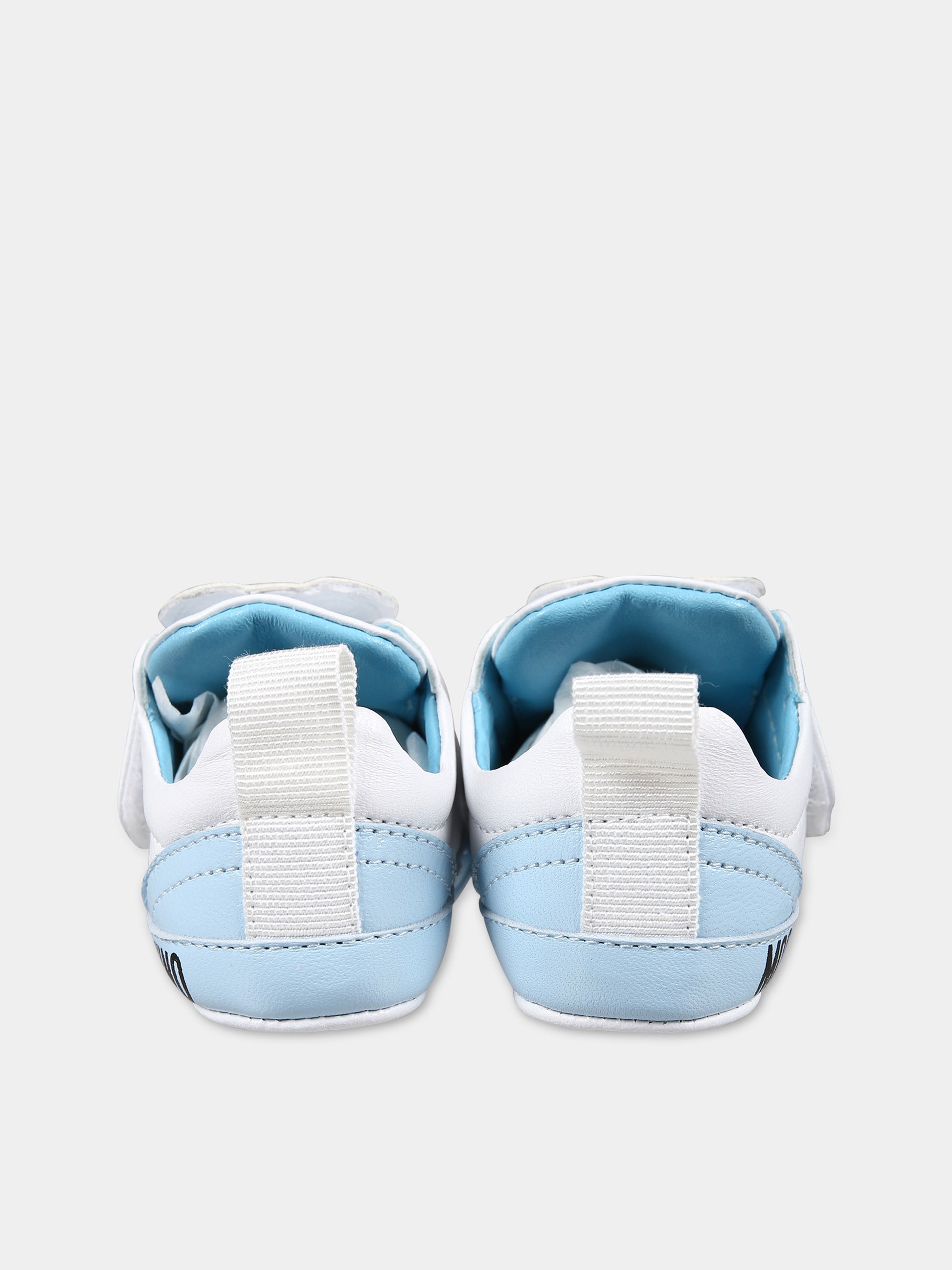 Sneakers bianche per neonato con Teddy Bear,Moschino Kids,77279 2