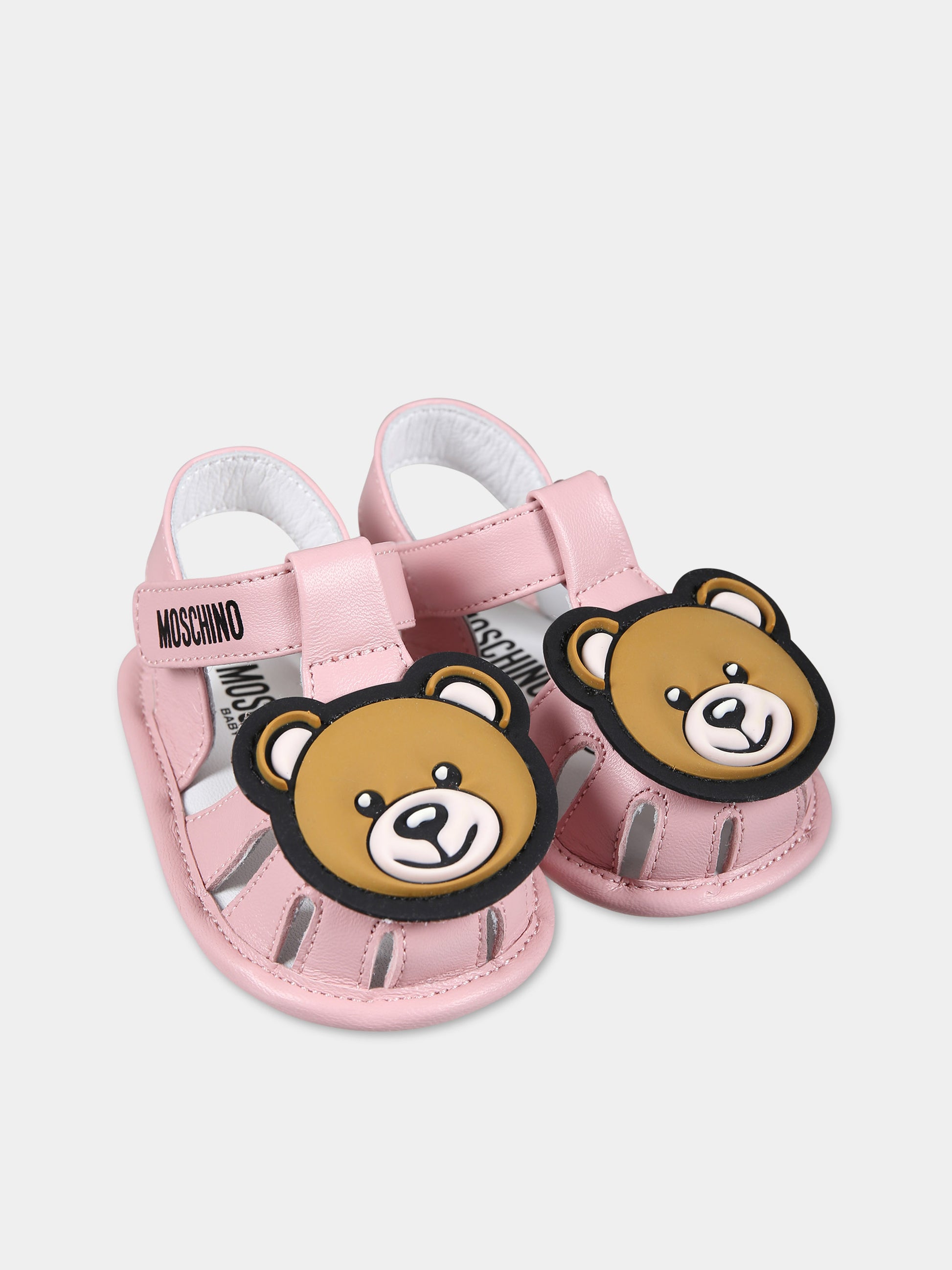 Ragnetti rosa per neonata con Teddy Bear,Moschino Kids,77259 1