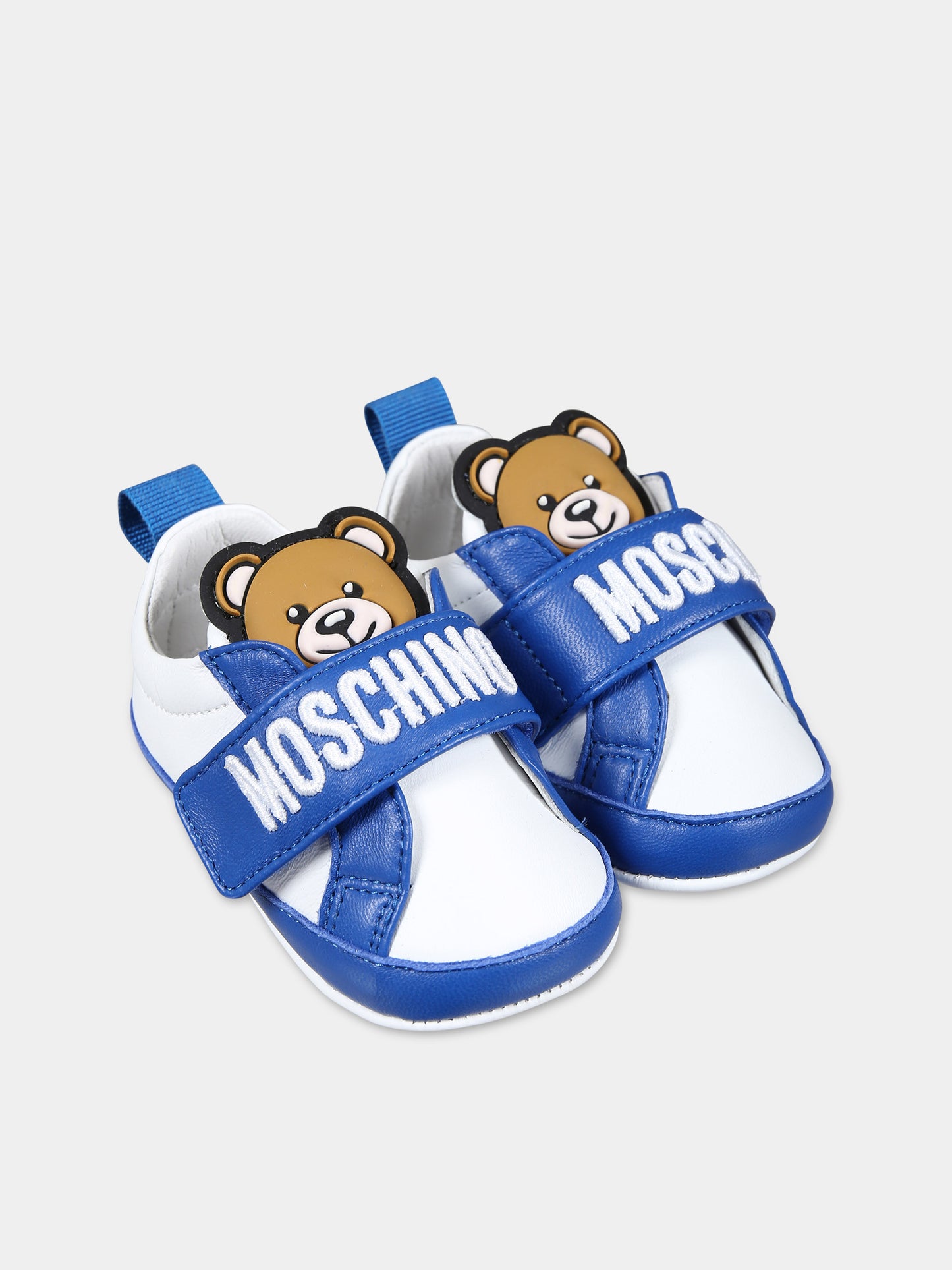 Sneakers bianche per neonato con Teddy Bear,Moschino Kids,77282 3