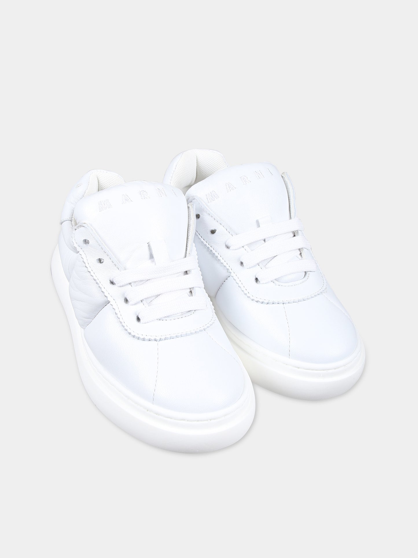 Sneakers bianche per bambina con logo,Marni Kids,76723 1