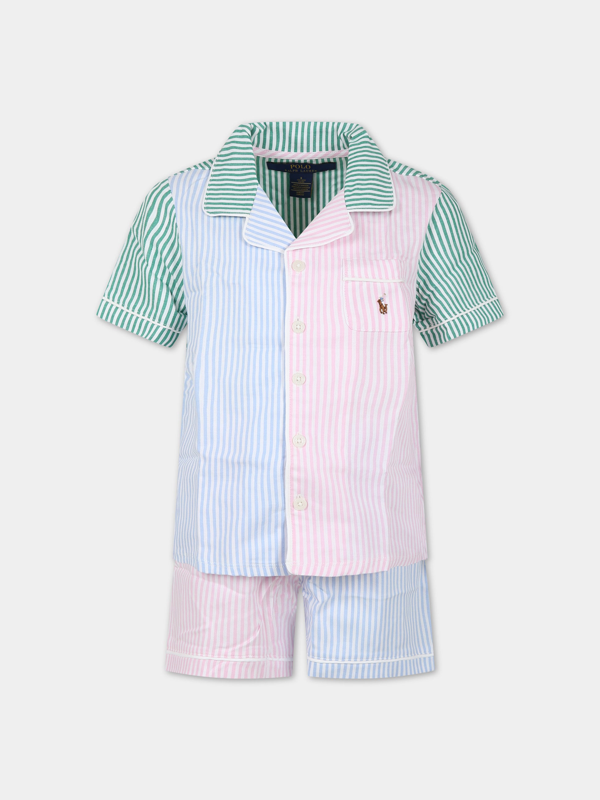 Pigiama multicolor per bambina con cavallino,Ralph Lauren Kids,24SMRL4P0145 I09