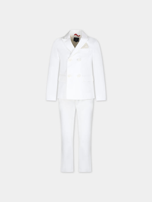 Completo bianco per bambino,Fay Kids,FU3P40 G0019 101