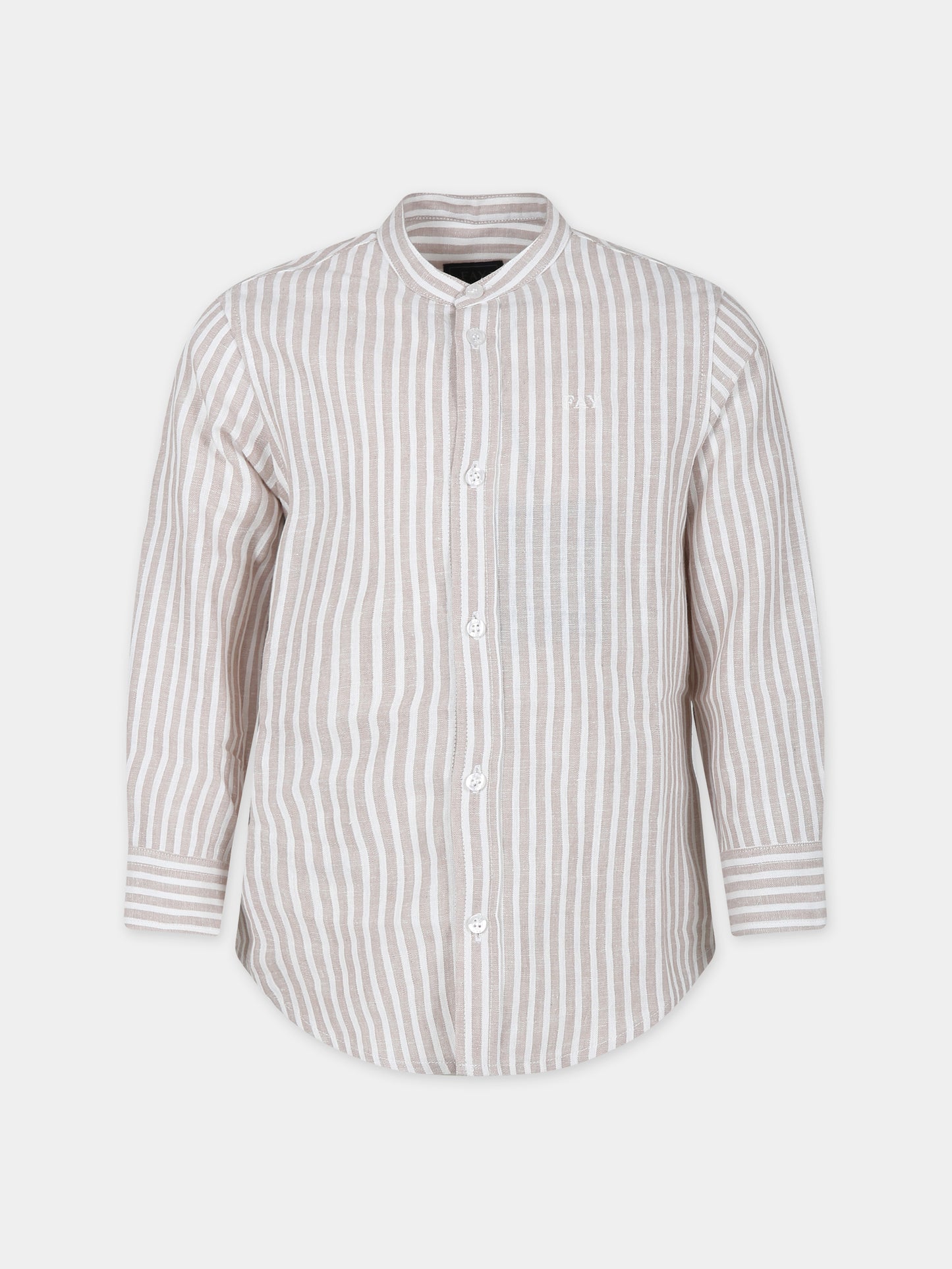 Camicia beige per bambino con logo,Fay Kids,FU5P00 I0211 114AV