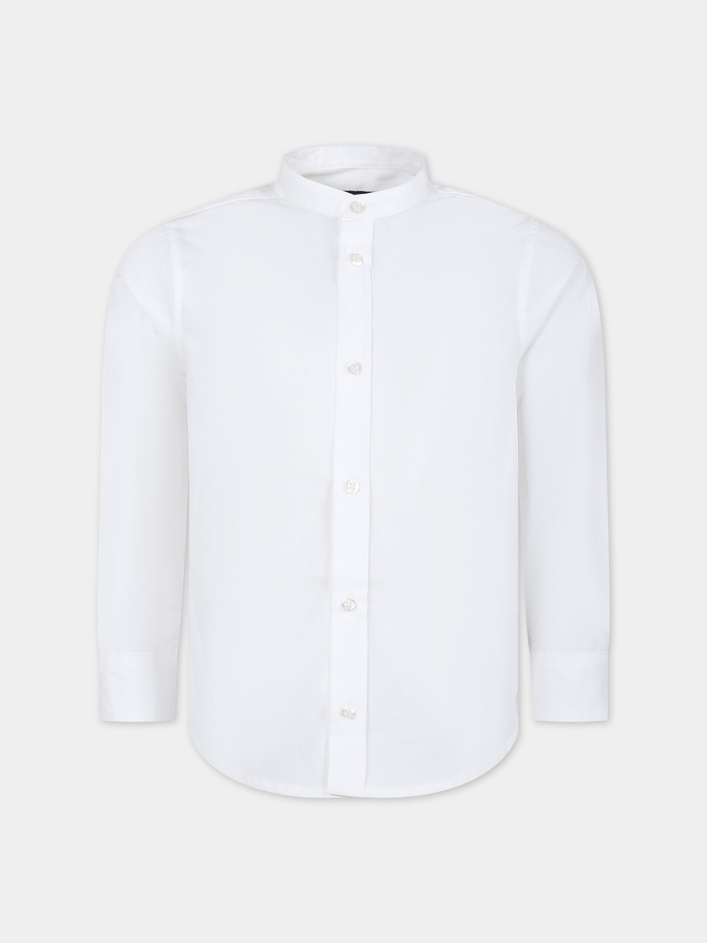 Camicia bianca per bambino con logo,Fay Kids,FU5P00 P0013 100