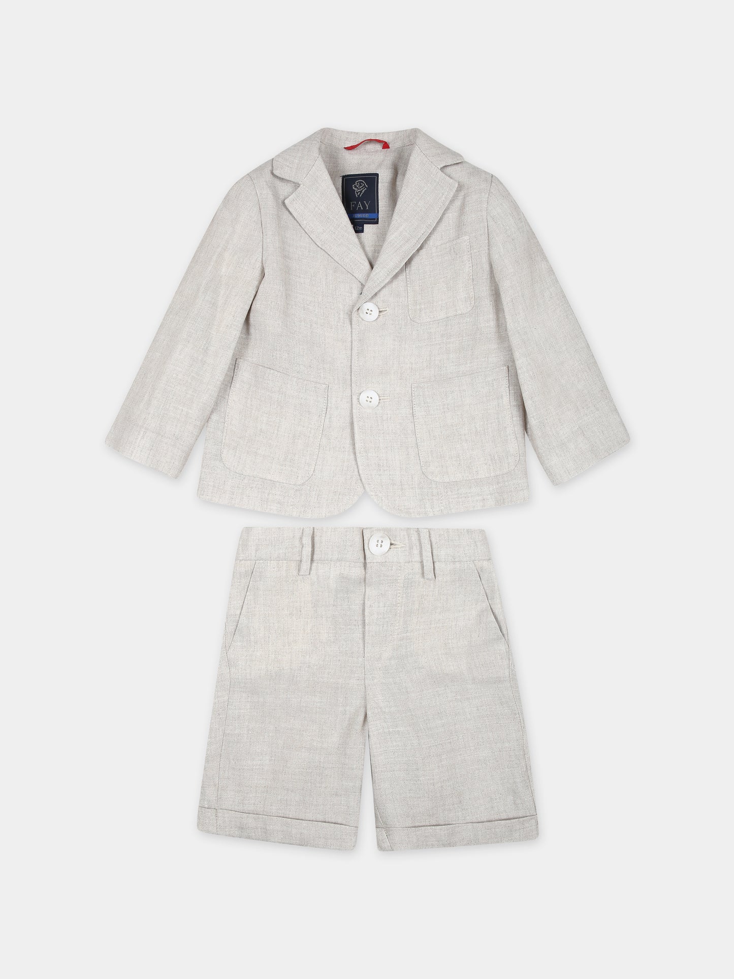 Completo beige per neonato con logo,Fay Kids,FU3520 I0215 166