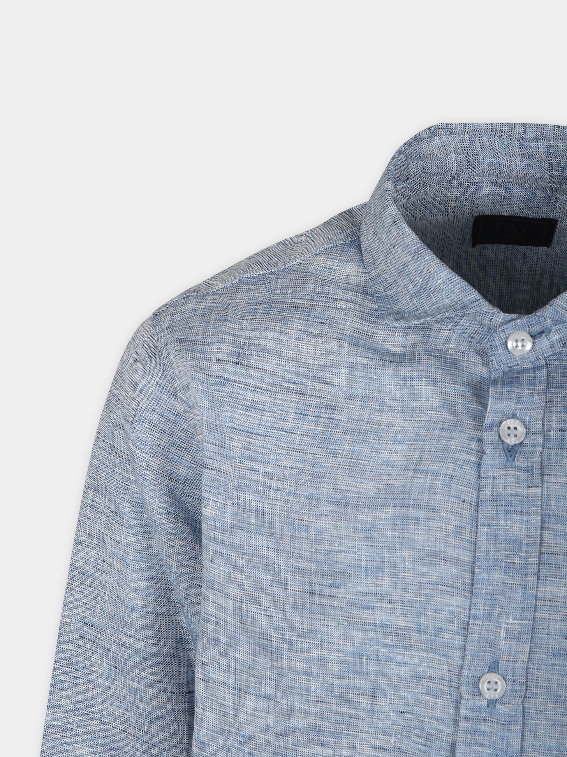 Camicia celeste per bambino con logo,Fay Kids,FU5P40 I0208 653