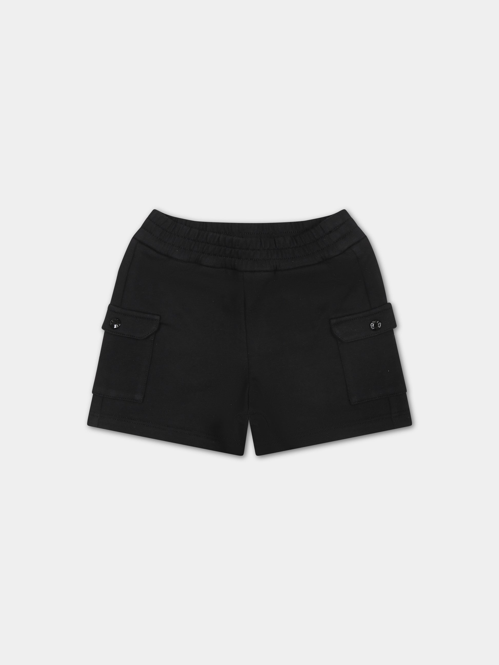 Shorts sportivo nero per neonato,Moncler Kids,951 8H00006 809AC 999