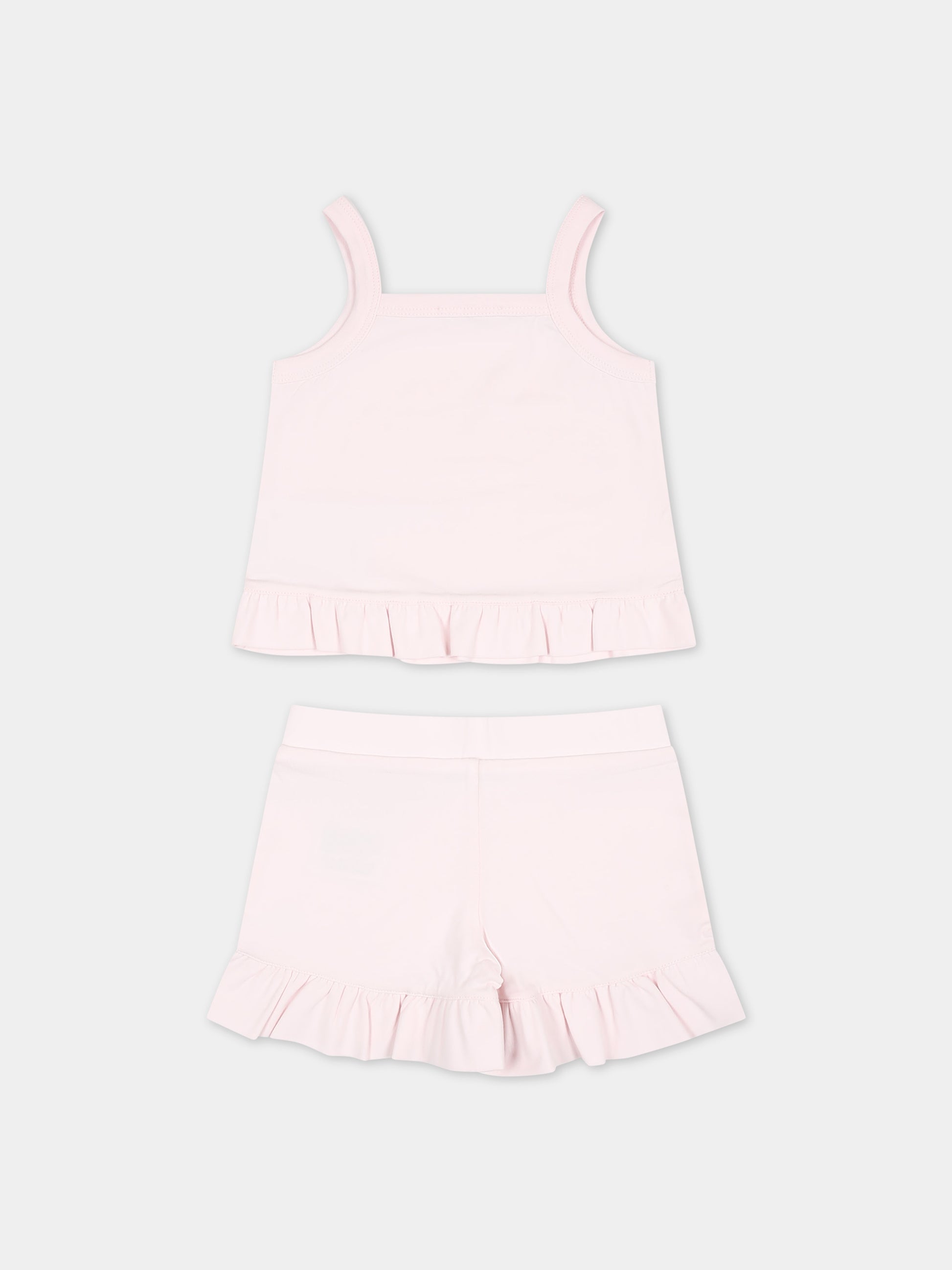 Completo sportivo rosa per neonata con logo,Moncler Kids,951 8M00014 8790N 503