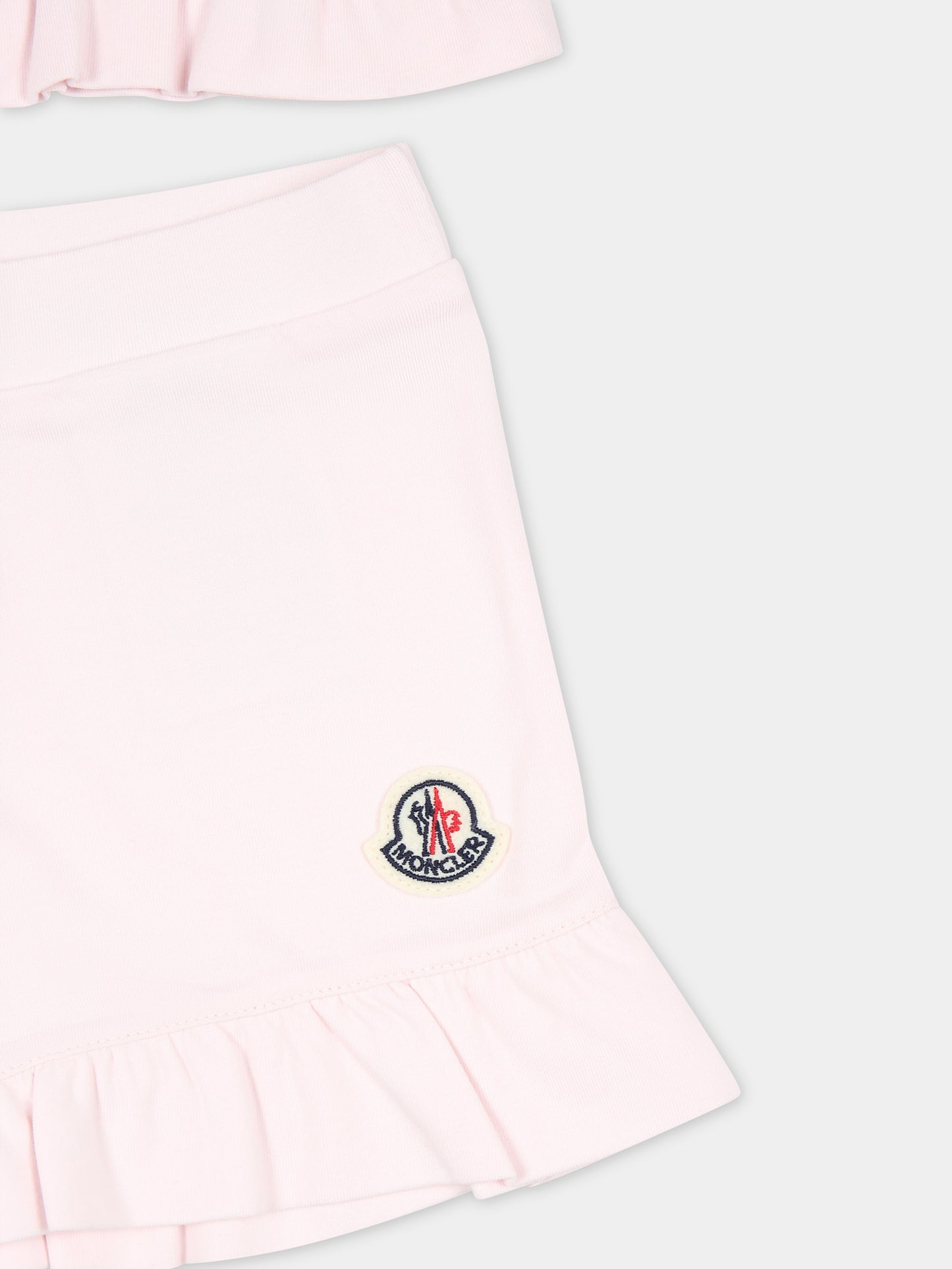 Completo sportivo rosa per neonata con logo,Moncler Kids,951 8M00014 8790N 503