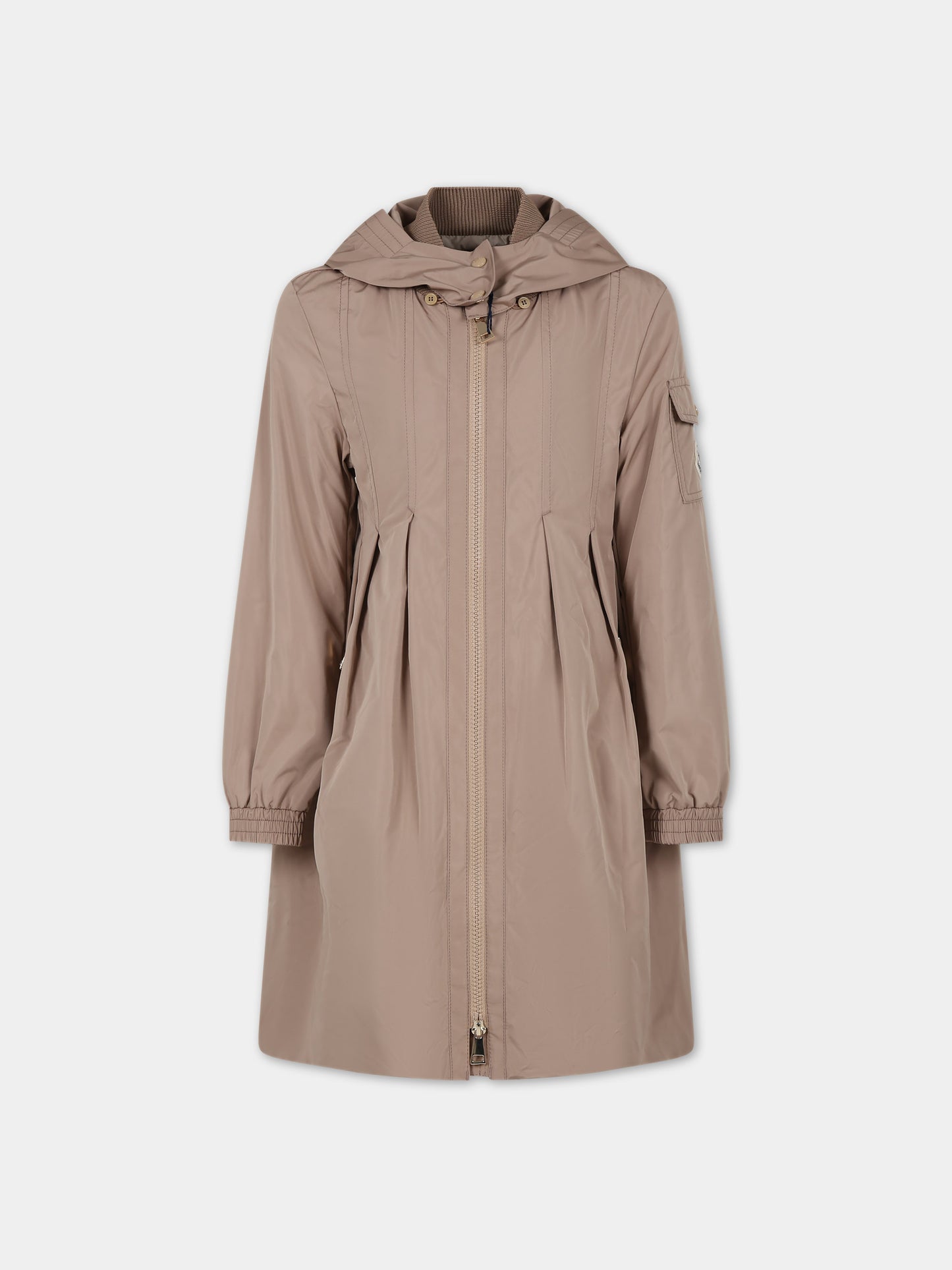 Giacca a vento Arild beige per bambina con logo,Moncler Kids,954 1C00011 5979X 202