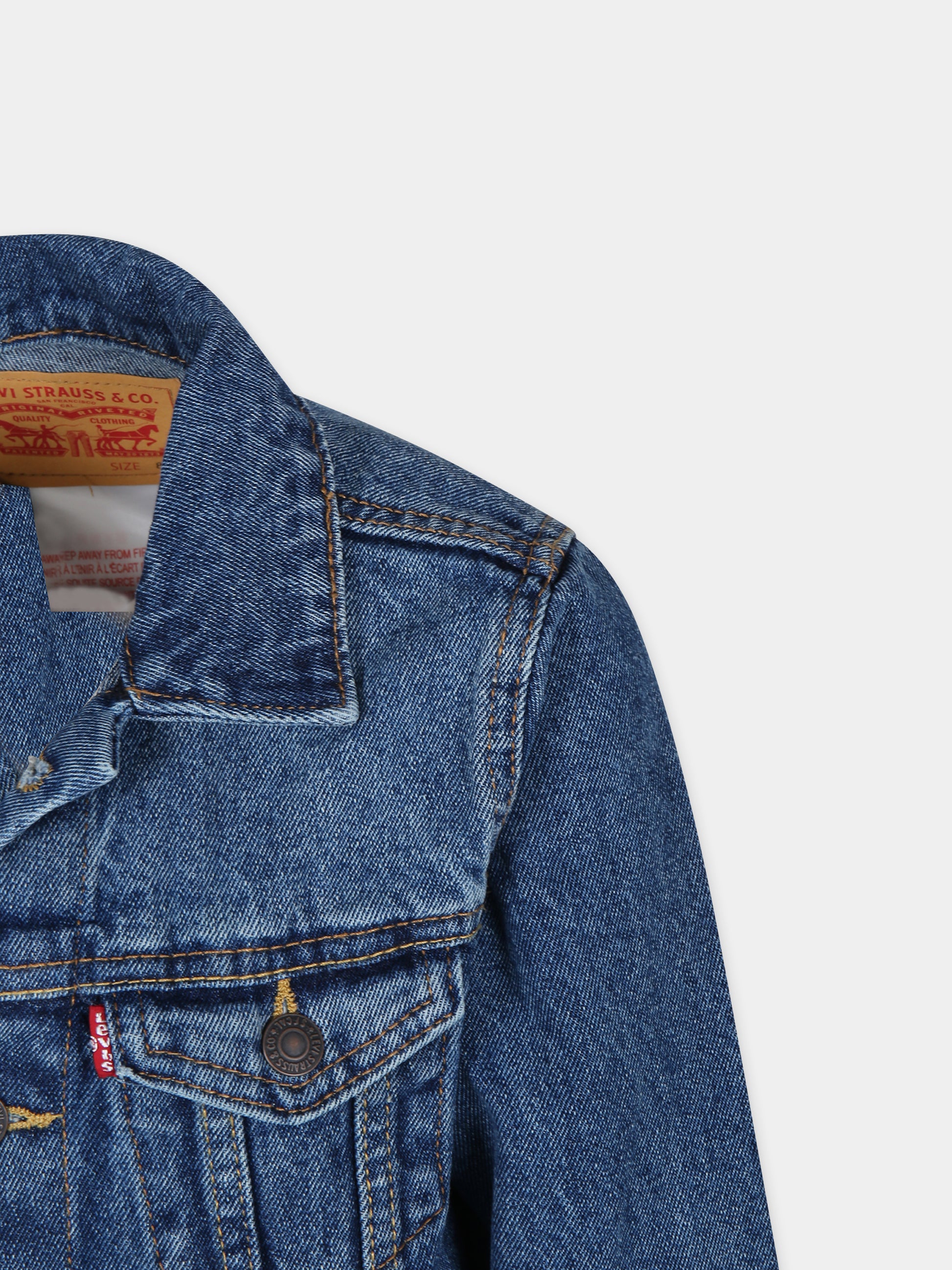 Giubbotto di jeans per bambino con logo,Levi's Kids,24SMLK8E2058 M8X