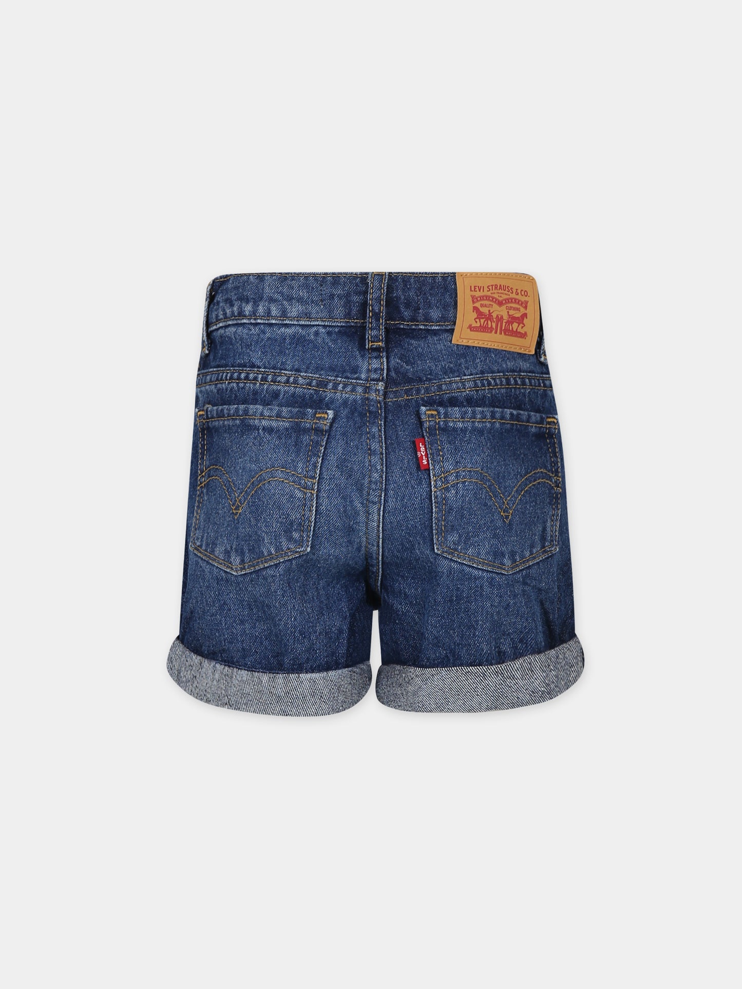 Shorts blu per bambina con logo,Levi's Kids,24SMLK3EK075 D9Q