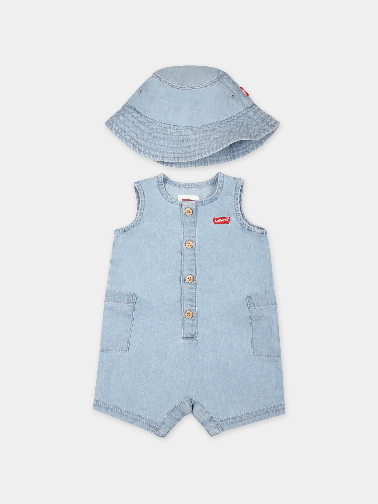 Pagliaccetto blu per neonati con logo,Levi's Kids,24SMLK6EK229 L3V