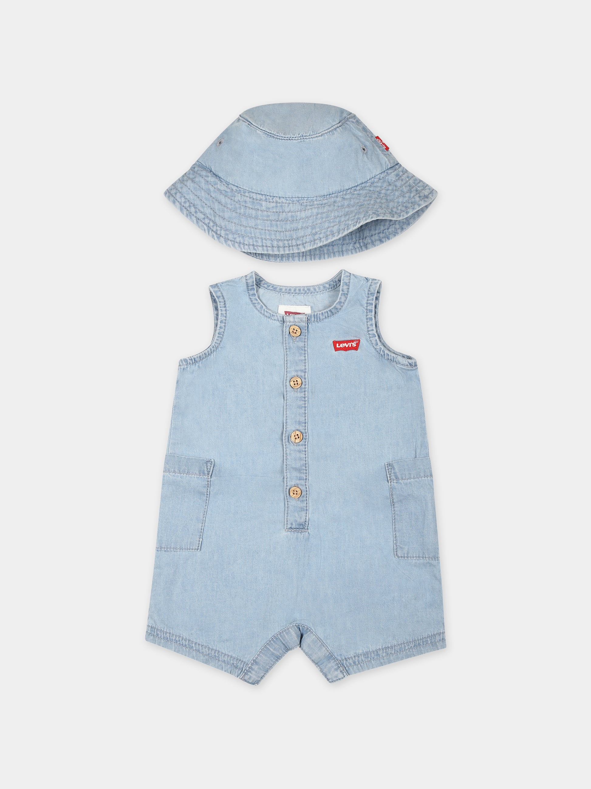 Pagliaccetto blu per neonati con logo,Levi's Kids,24SMLK6EK229 L3V