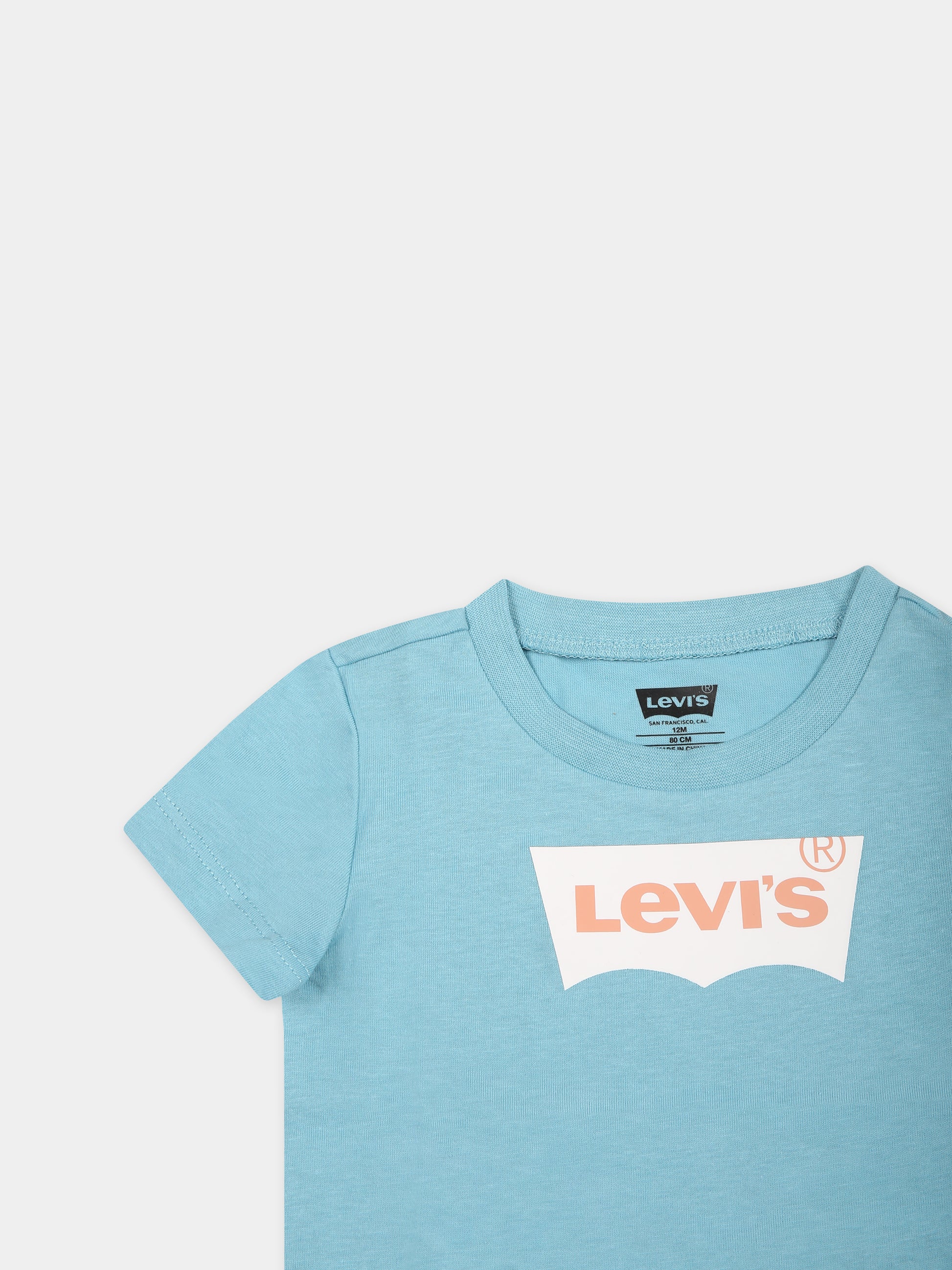T-shirt celeste per neonati con logo,Levi's Kids,24SMLK6E8157 BIF