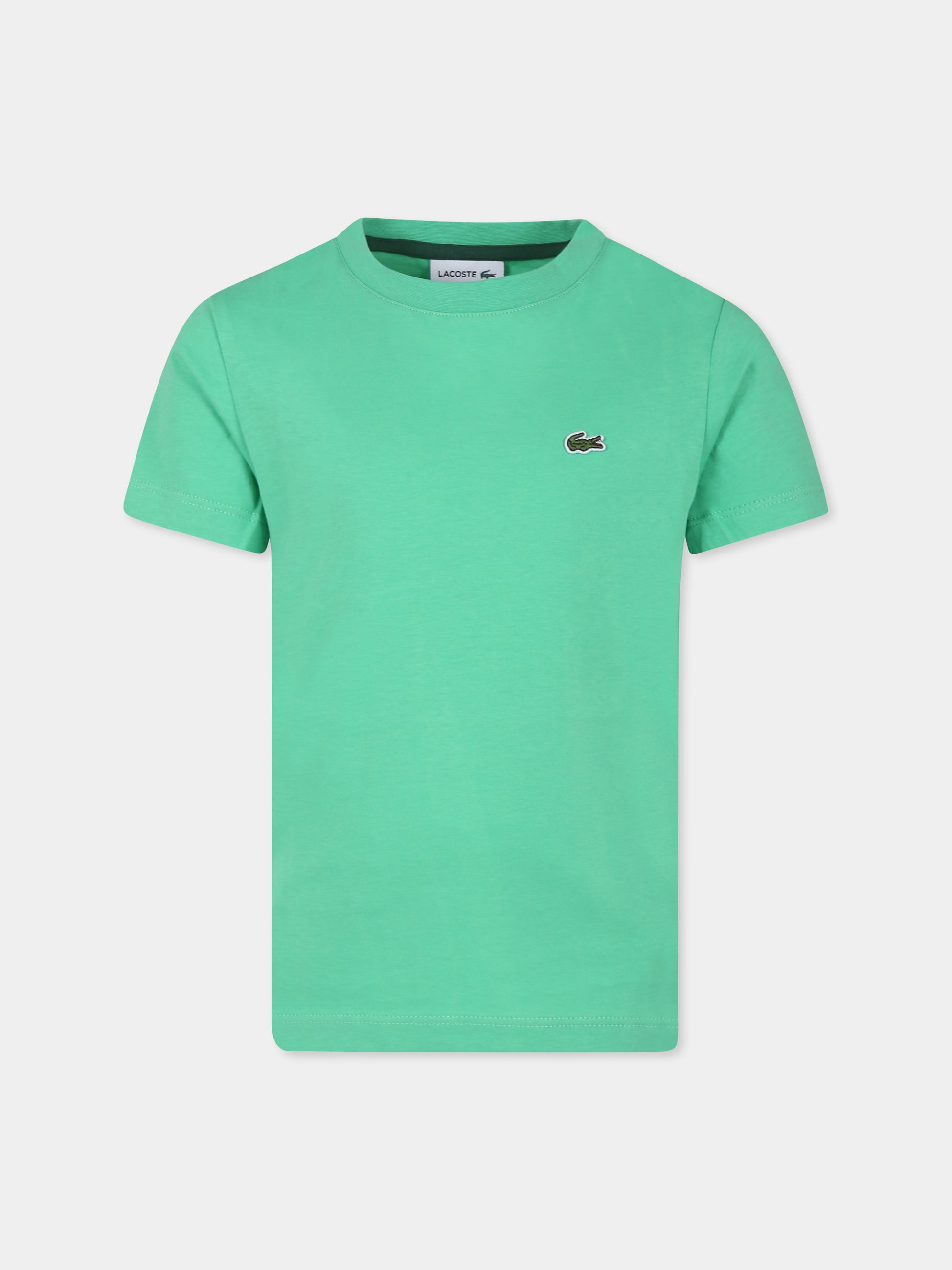 T-shirt verde per bambino con coccodrillo,Lacoste,TJ1122 UYX