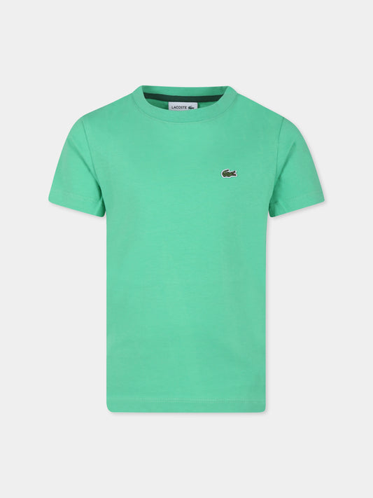 T-shirt verde per bambino con coccodrillo,Lacoste,TJ1122 UYX