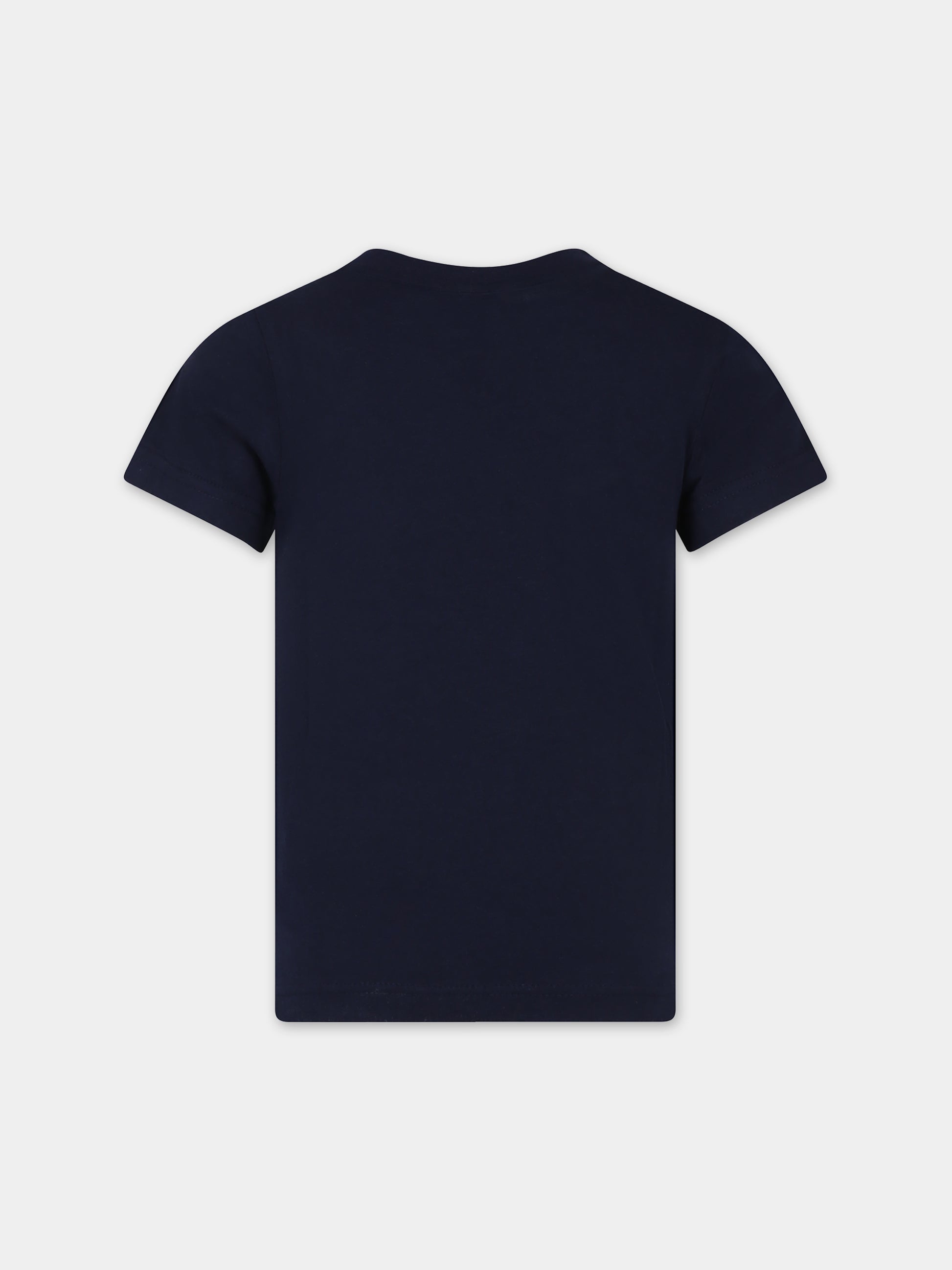 T-shirt blu per bambino con coccodrillo,Lacoste,TJ1122 166