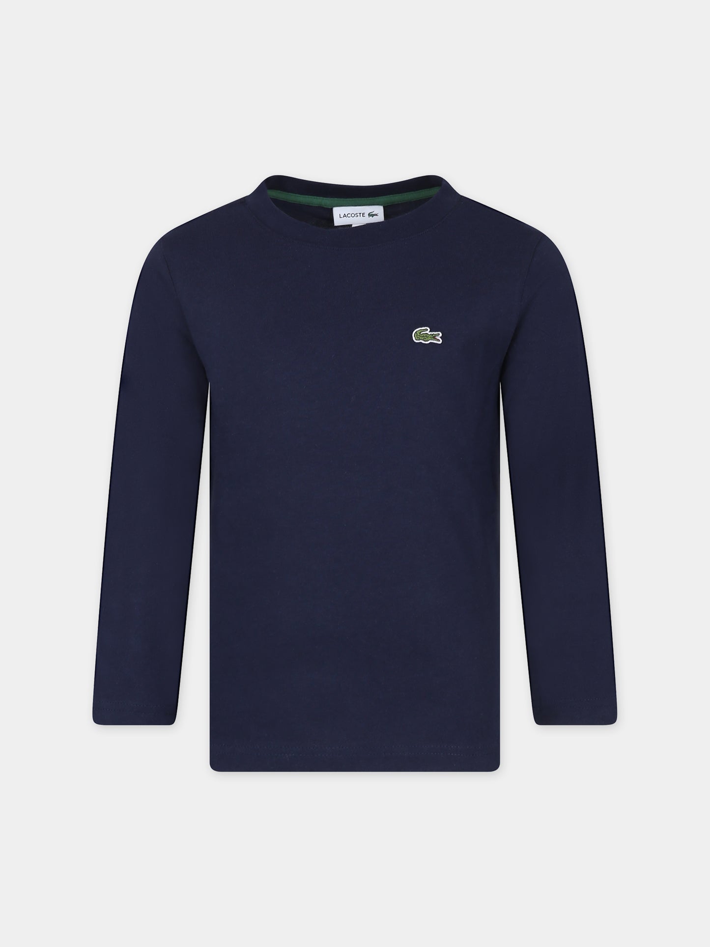 T-shirt blu per bambino con coccodrillo,Lacoste,TJ1123 166