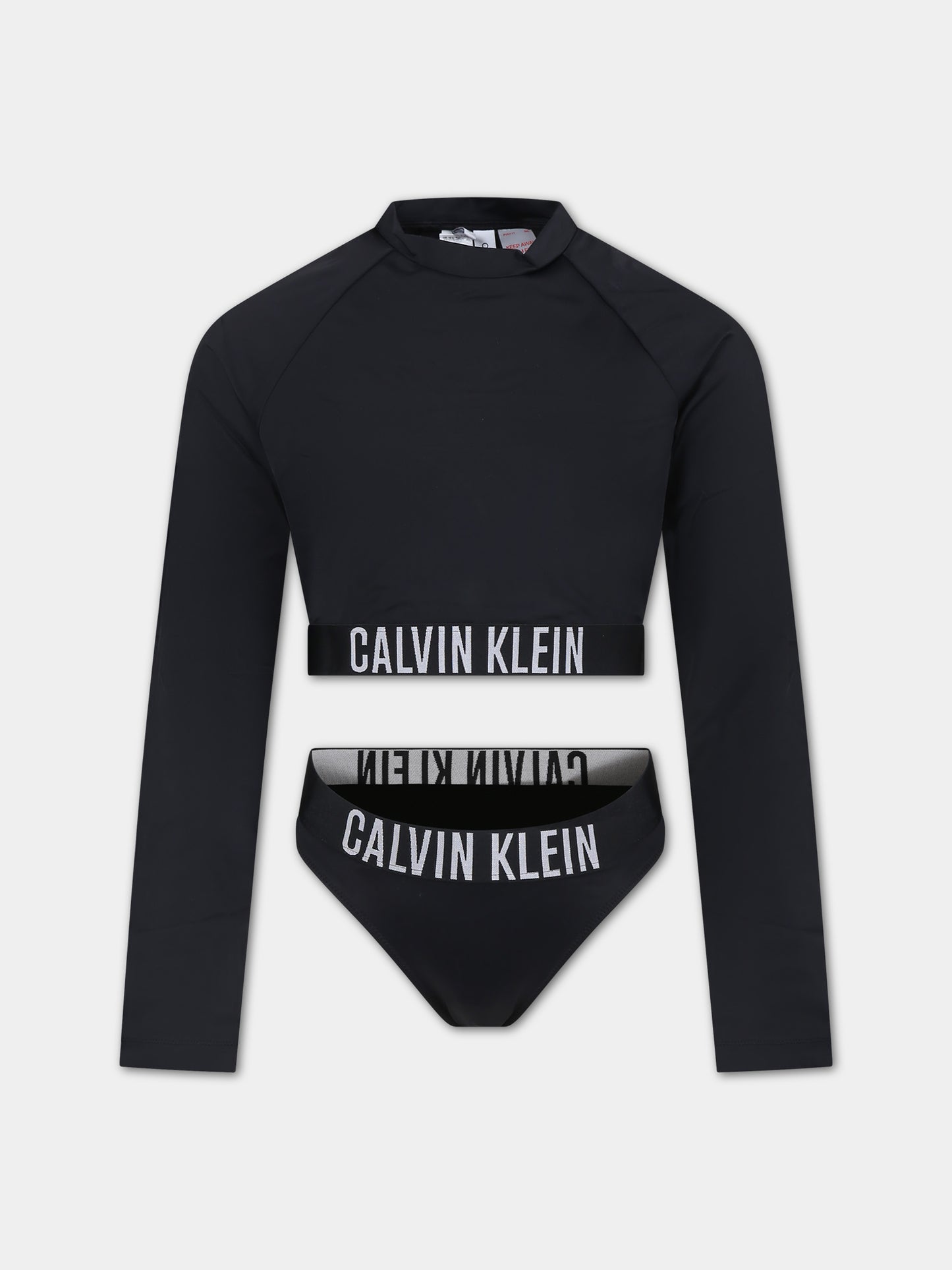 Set anti Uv nero per bambina con logo,Calvin Klein Kids,24SMCAKY0KY00055 BEH