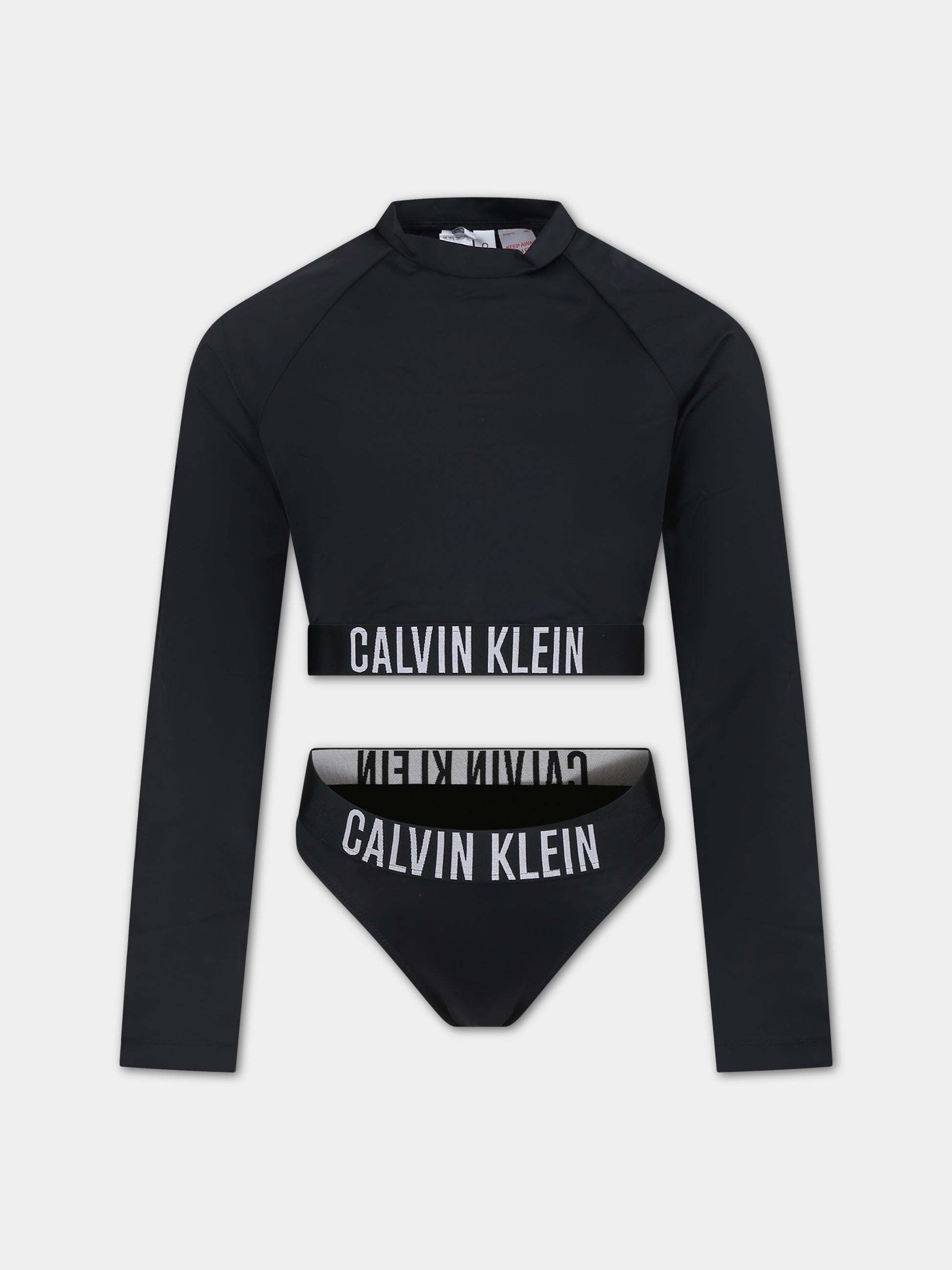 Set anti Uv nero per bambina con logo,Calvin Klein Kids,24SMCAKY0KY00055 BEH