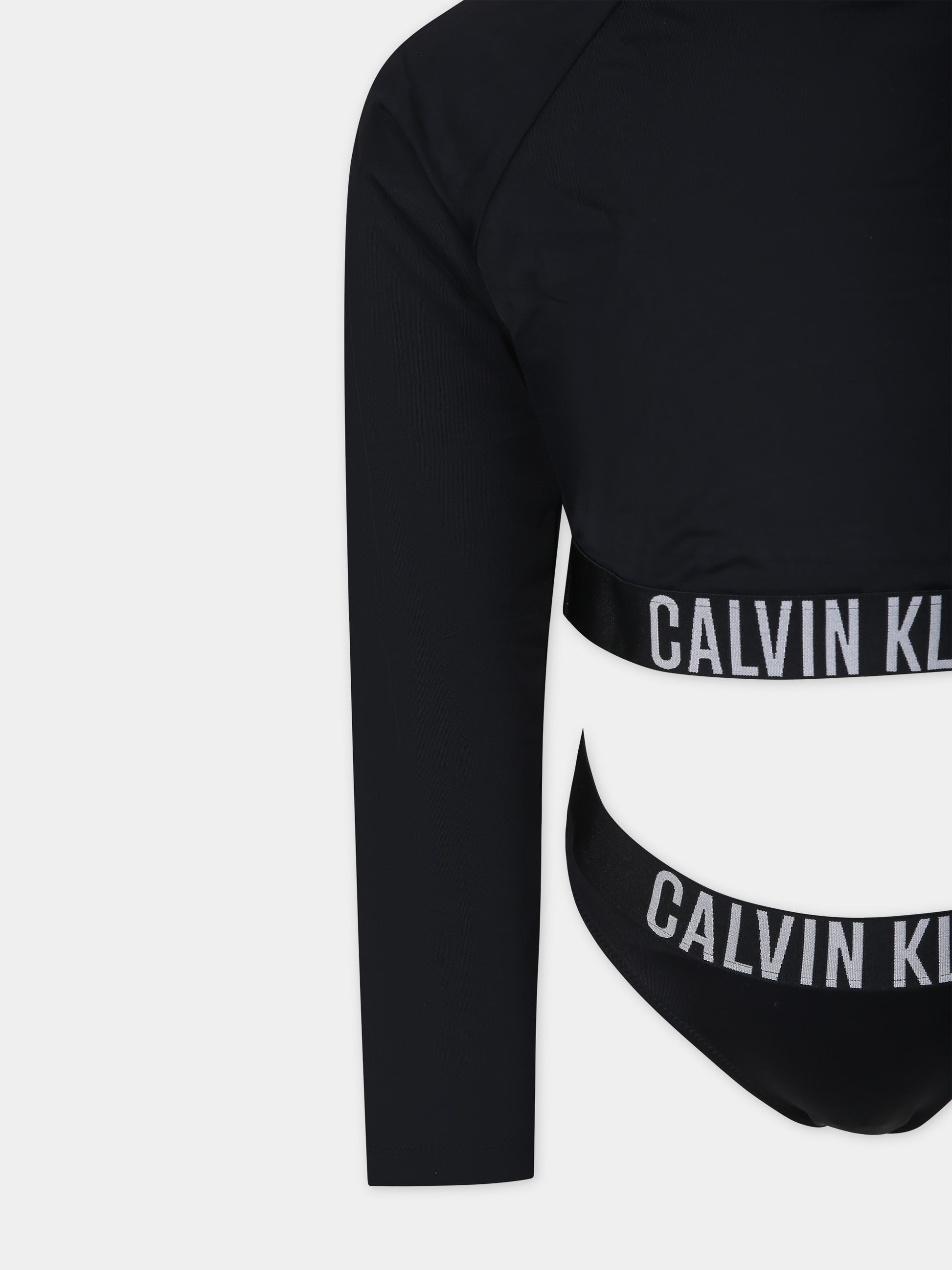 Set anti Uv nero per bambina con logo,Calvin Klein Kids,24SMCAKY0KY00055 BEH